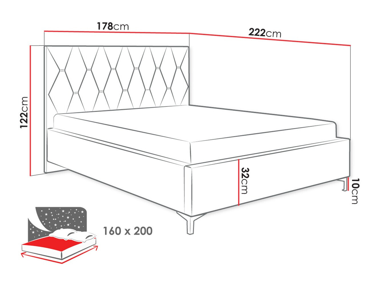 Кровать Baltimore 192 (Manila 16)
