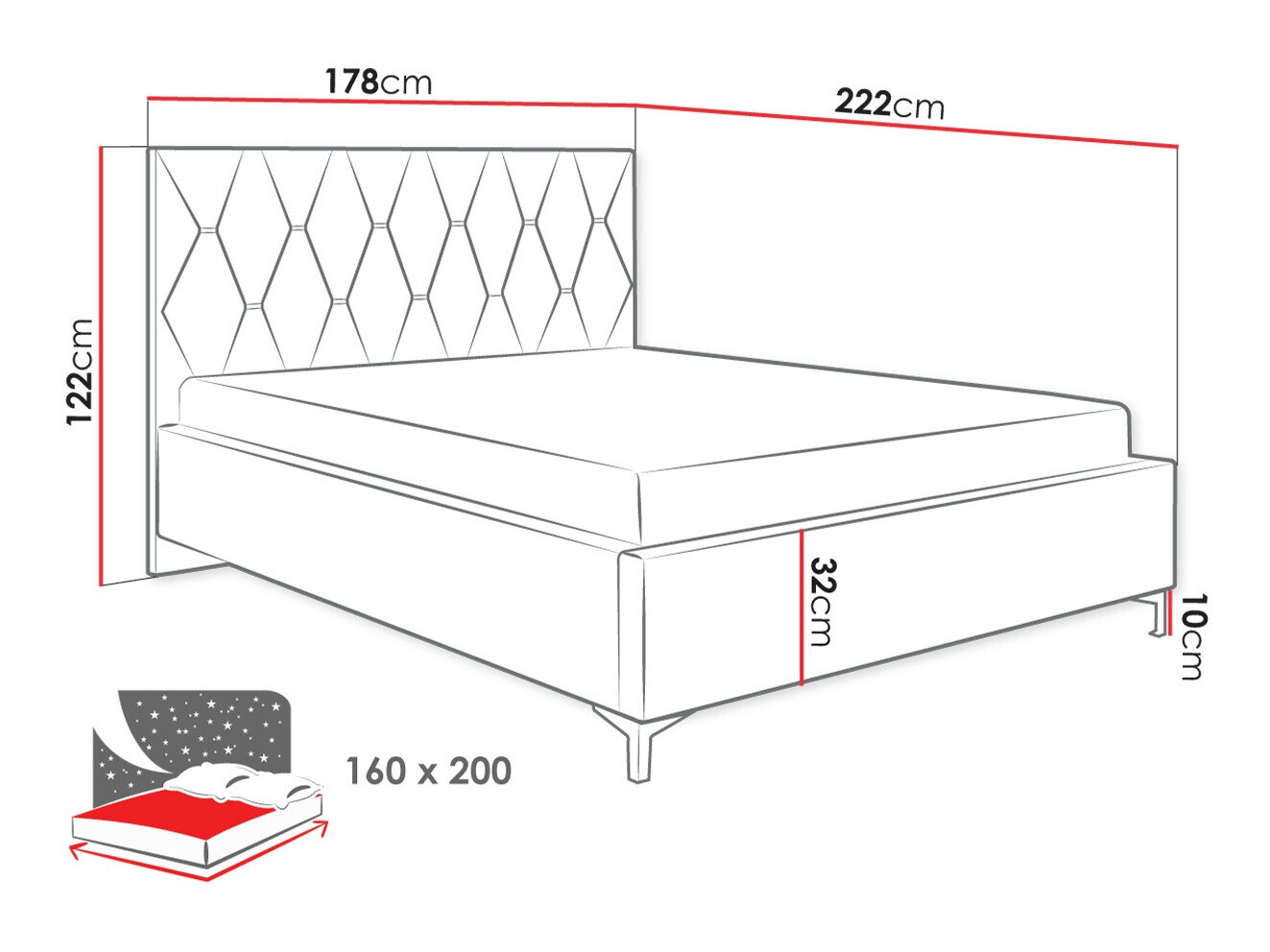 Кровать Baltimore 192 (Manila 29)