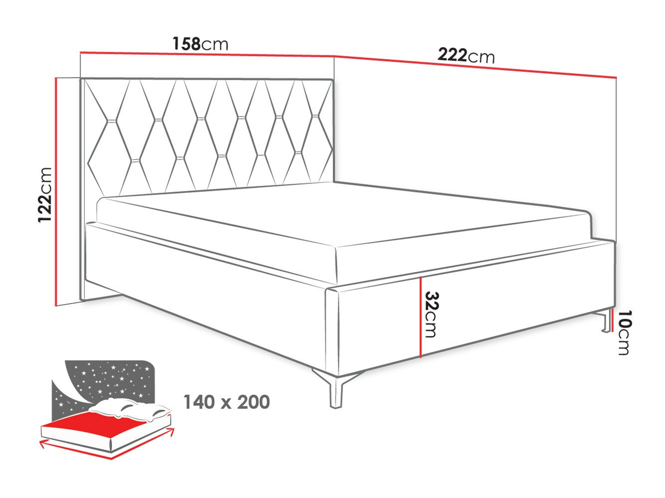 Кровать Baltimore 192 (Manila 37)