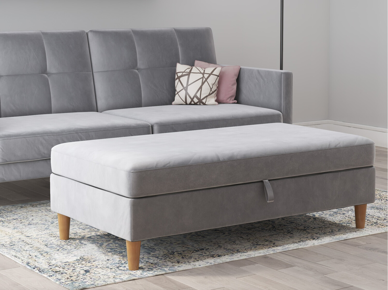 Мягкая скамья Denton 1180 (Светло-серый)