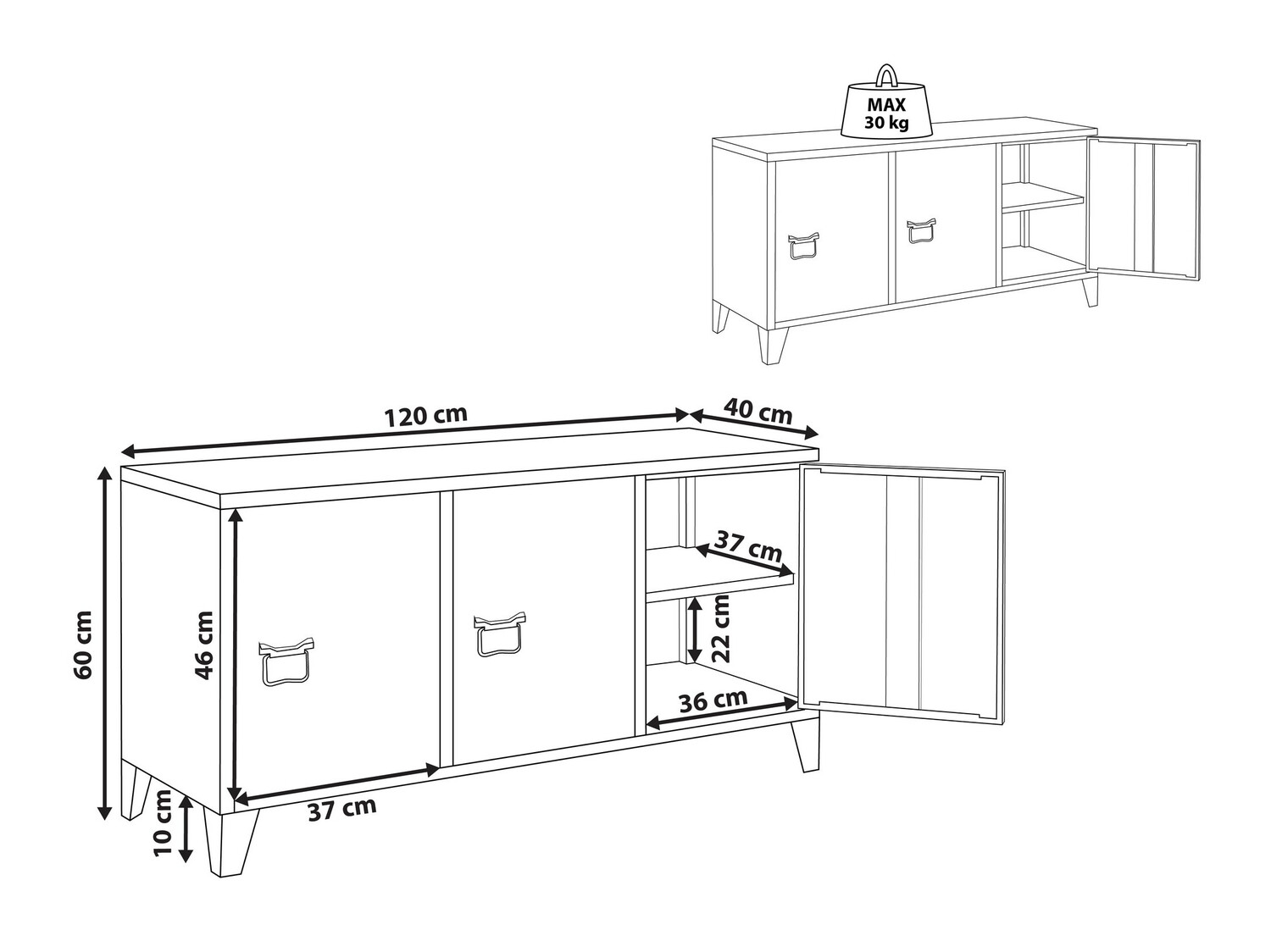 Шкафчик Sovelu 106 (Чёрный)
