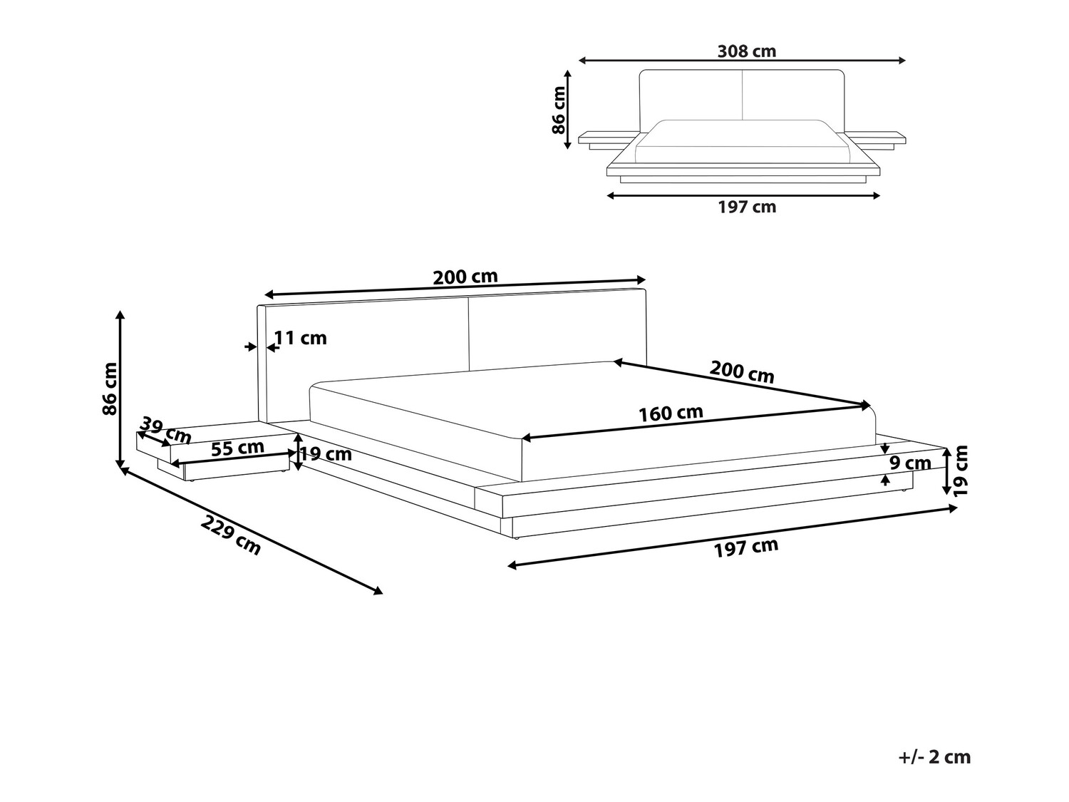Gulta Berwyn 543 (Brūns) Ar naktsgaldiņiem