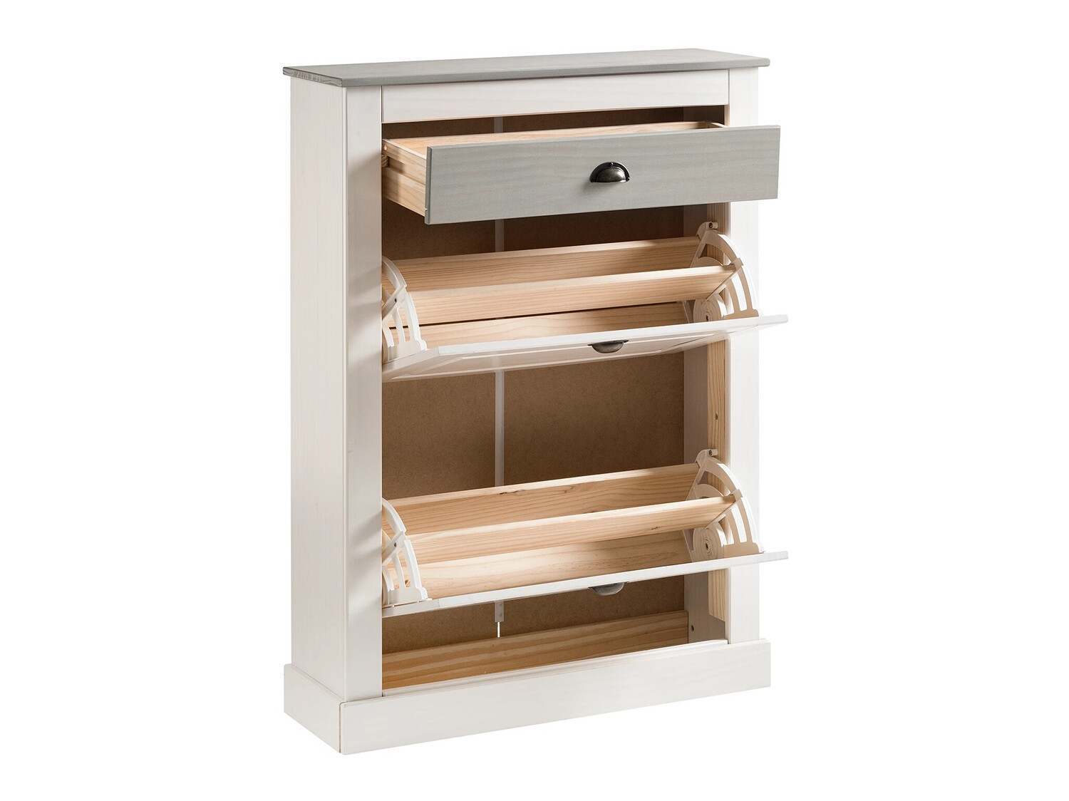 Тумба для обуви Etviri 110 (Белый + Серый)