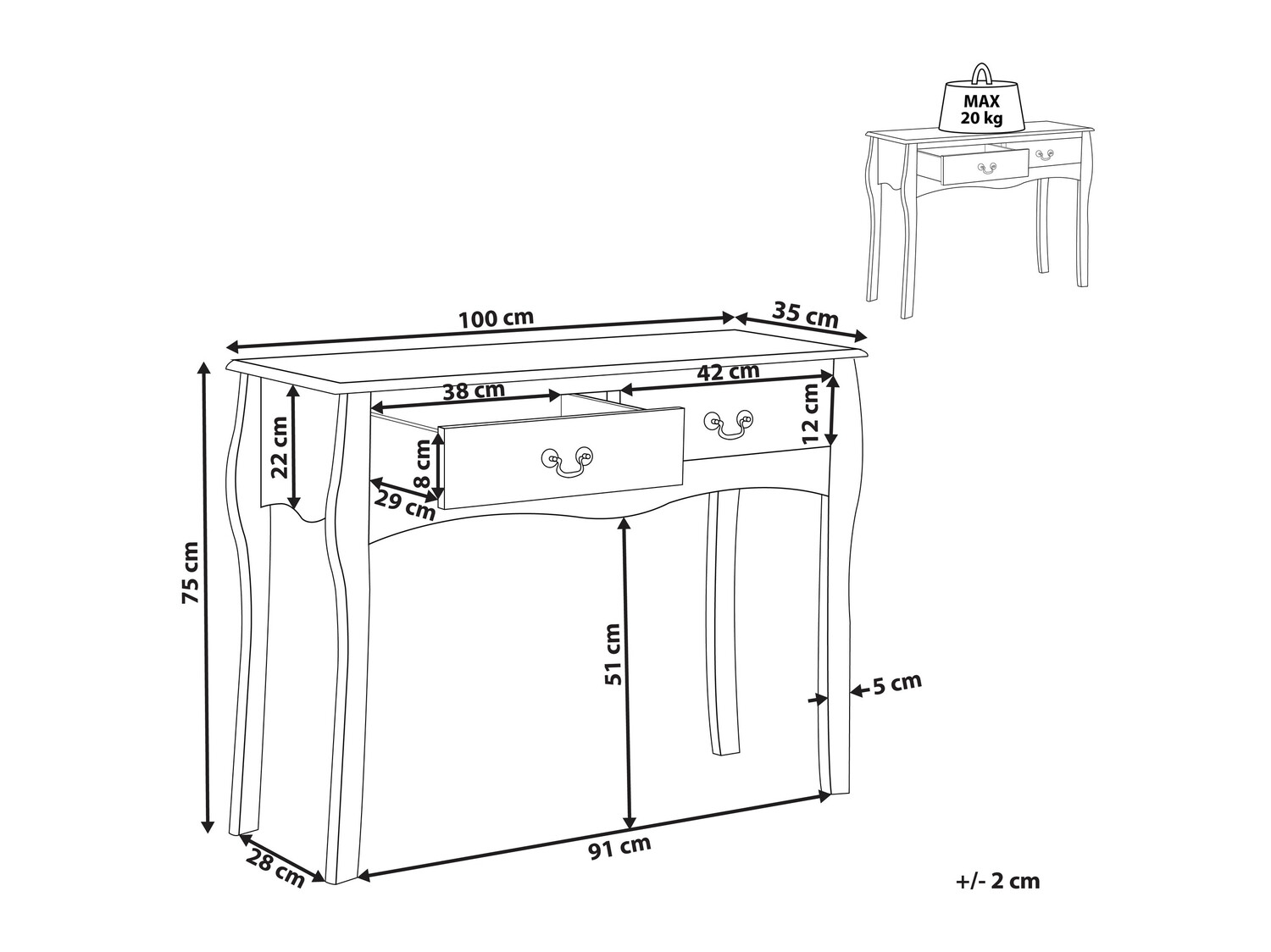 Konsole Berwyn 563 (Melns)