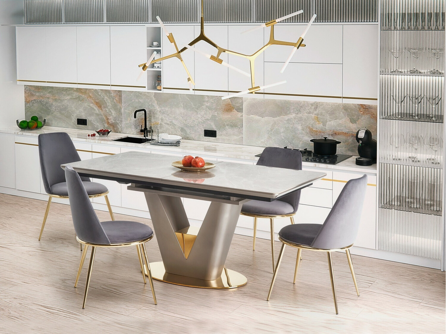 Krēsls Houston 1327 (Pelēks + Zelta)