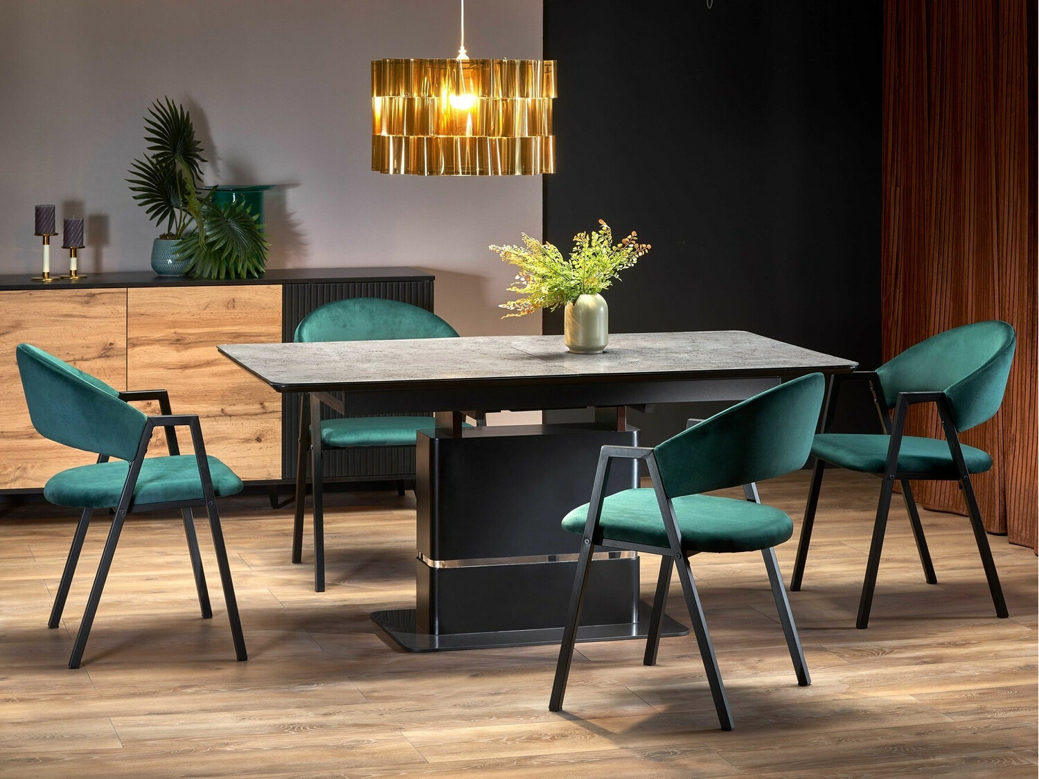 Krēsls Houston 1348 (Tumši zaļš + Melns)