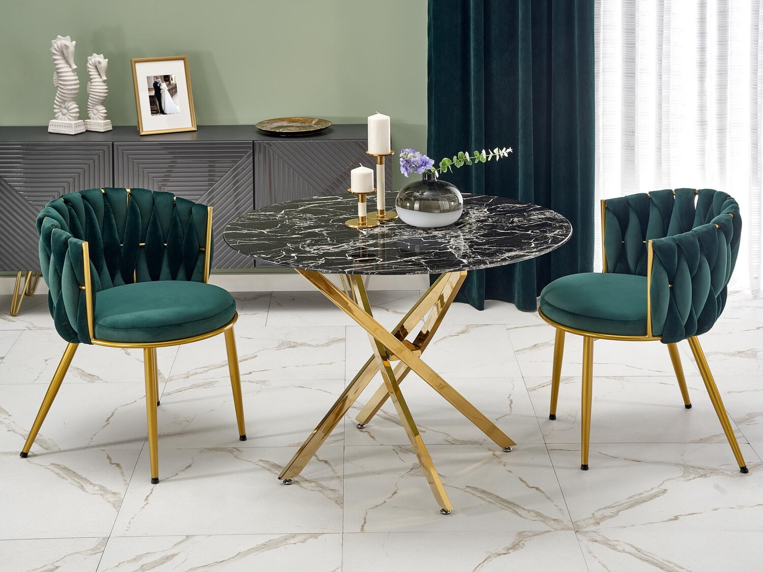 Krēsls Houston 1506 (Zaļš + Zelta)