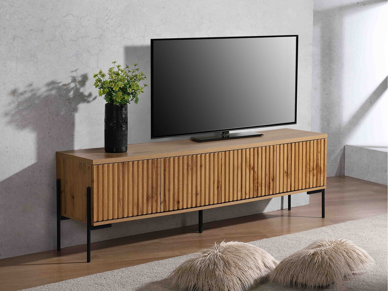 TV galds Denton 1188 (Melns + Votan ozols)