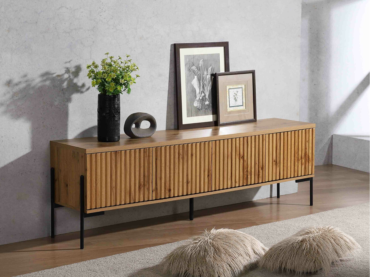 TV galds Denton 1188 (Melns + Votan ozols)