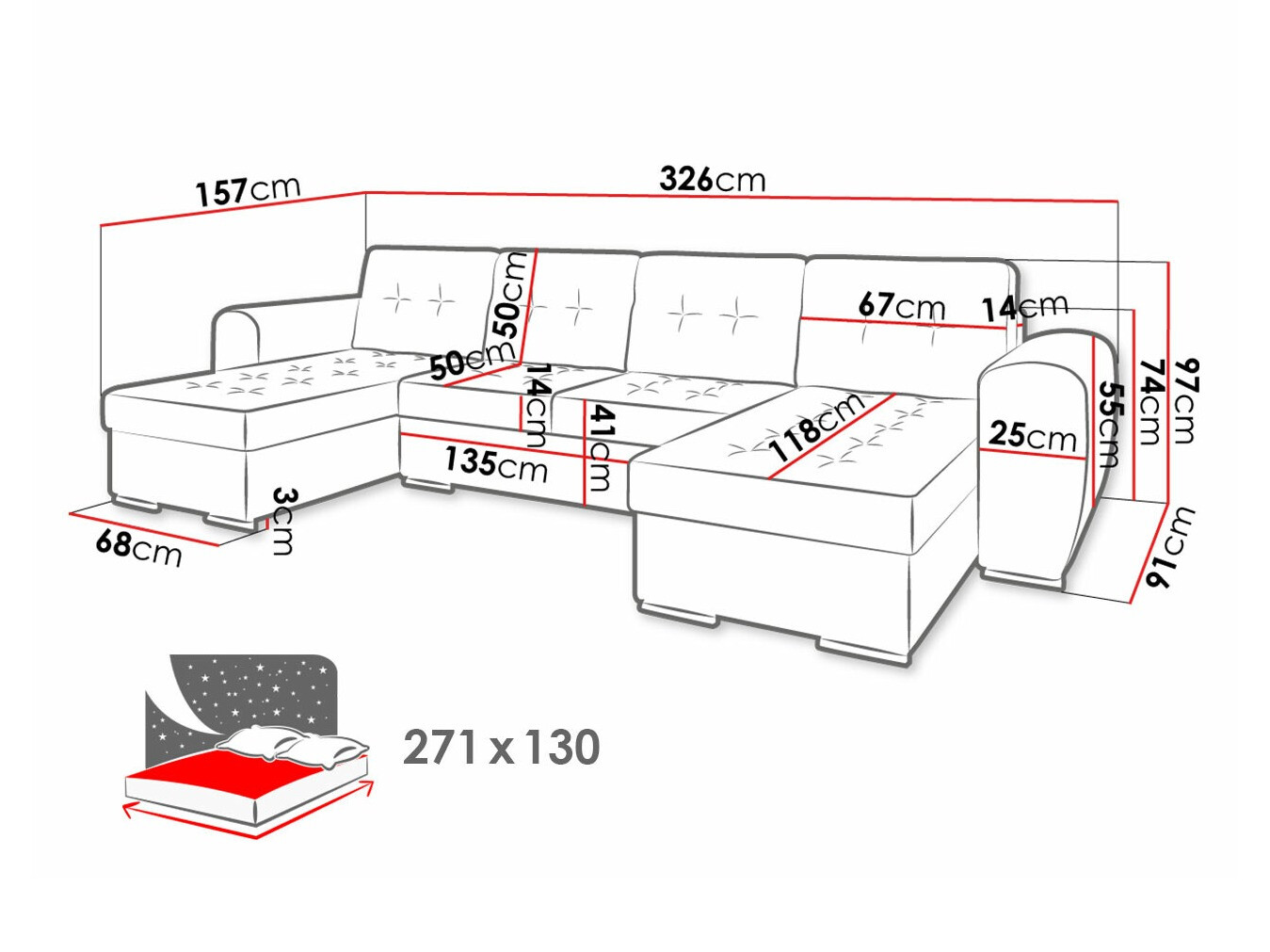 Stūra dīvāns Arvada 117 (Monolith 04)