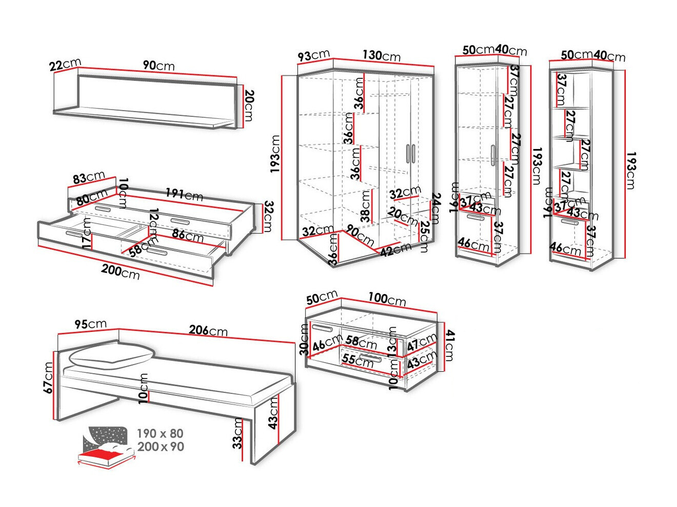 Bērnu istabas komplekts Veravie 122