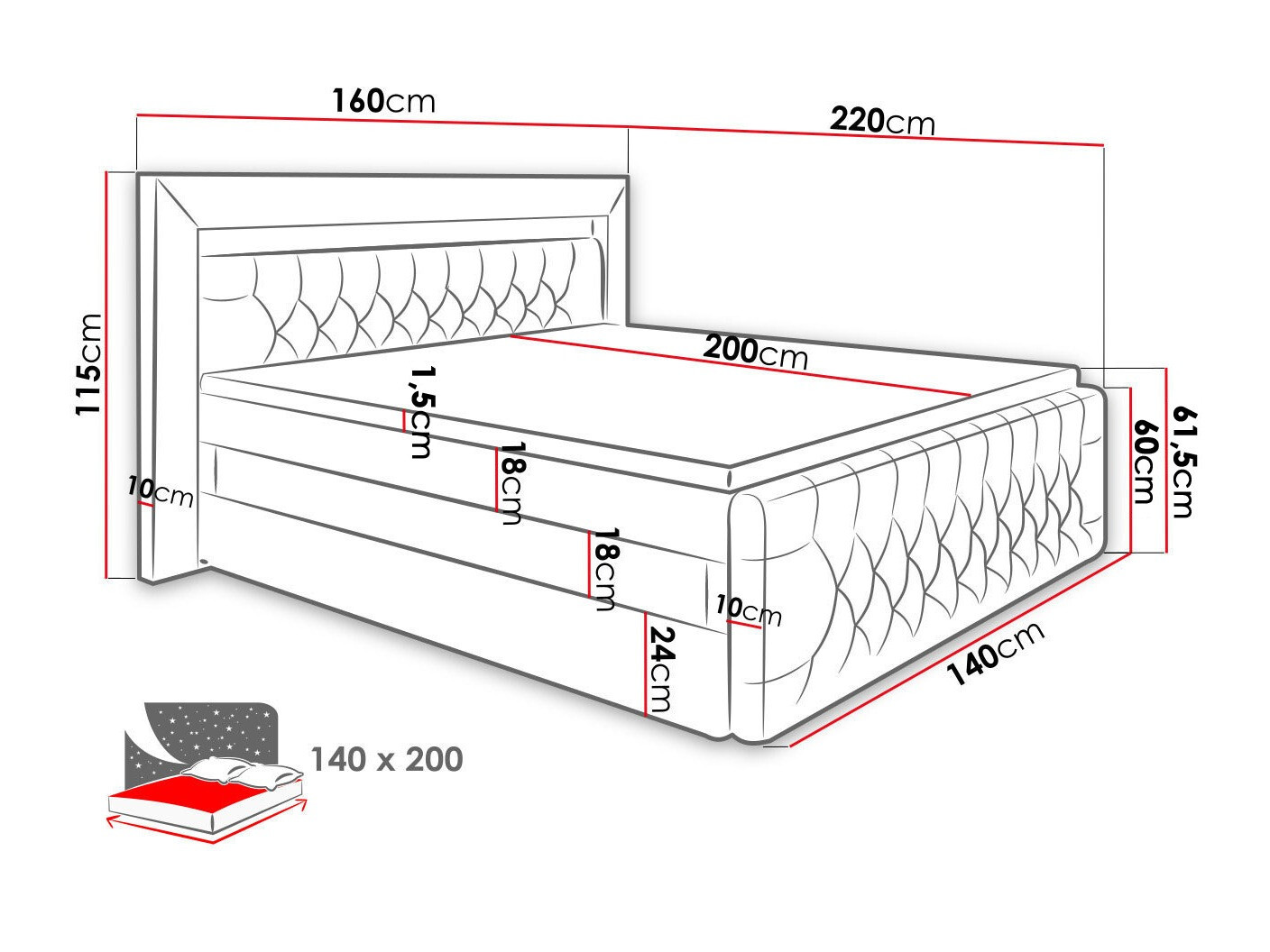 Kontinentālā gulta Nashville 124