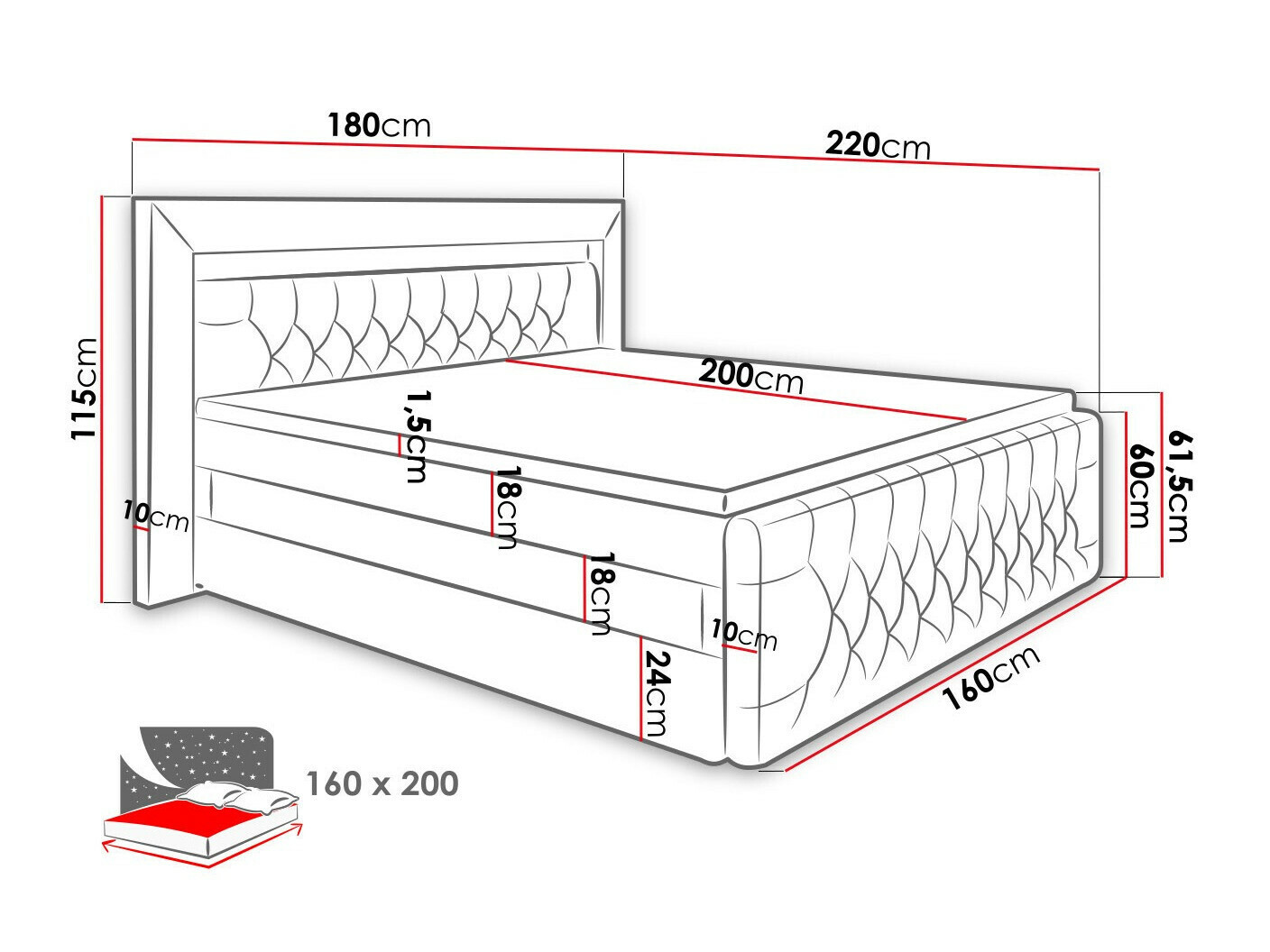Kontinentālā gulta Nashville 124
