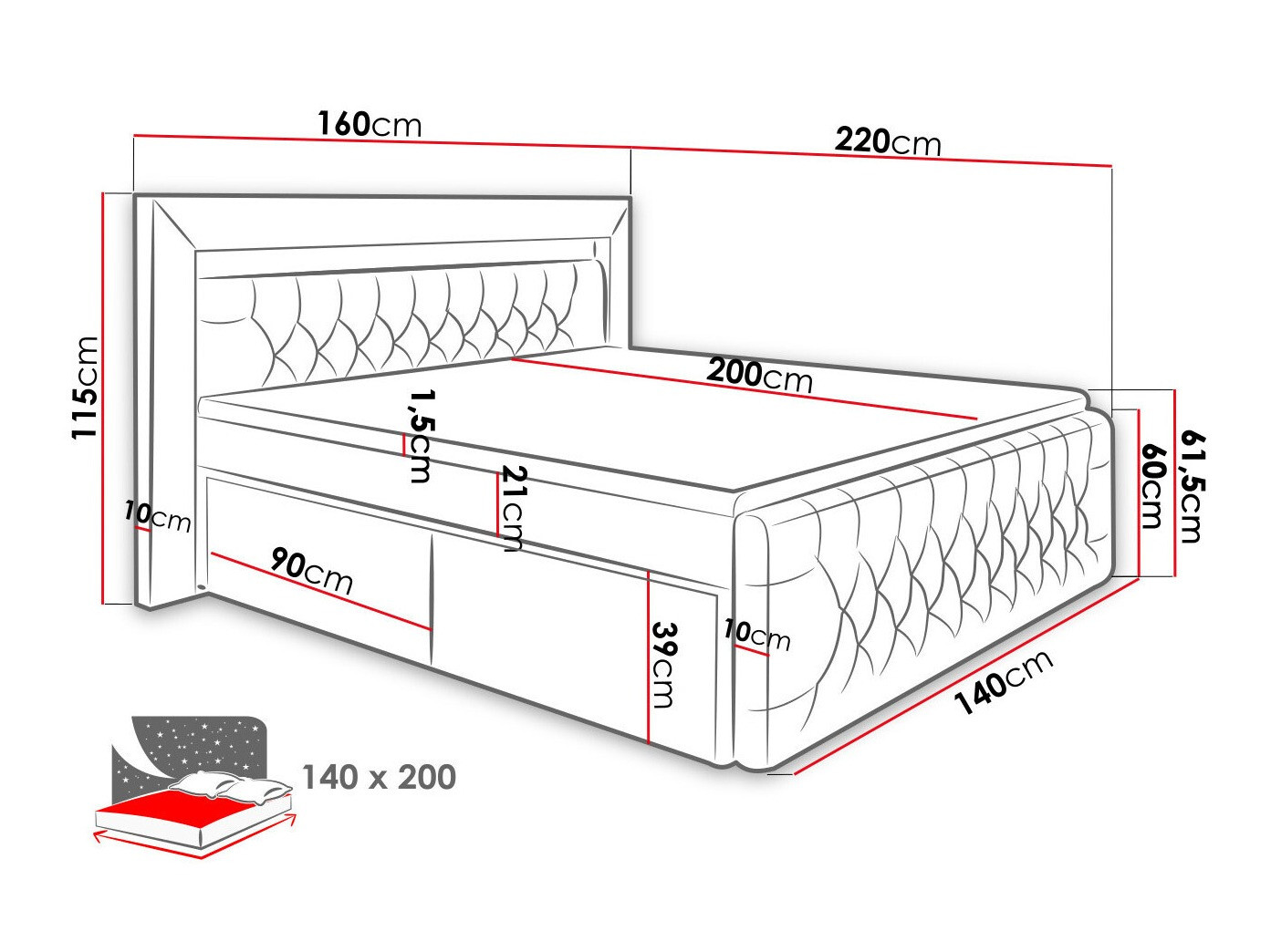 Kontinentālā gulta Nashville 131