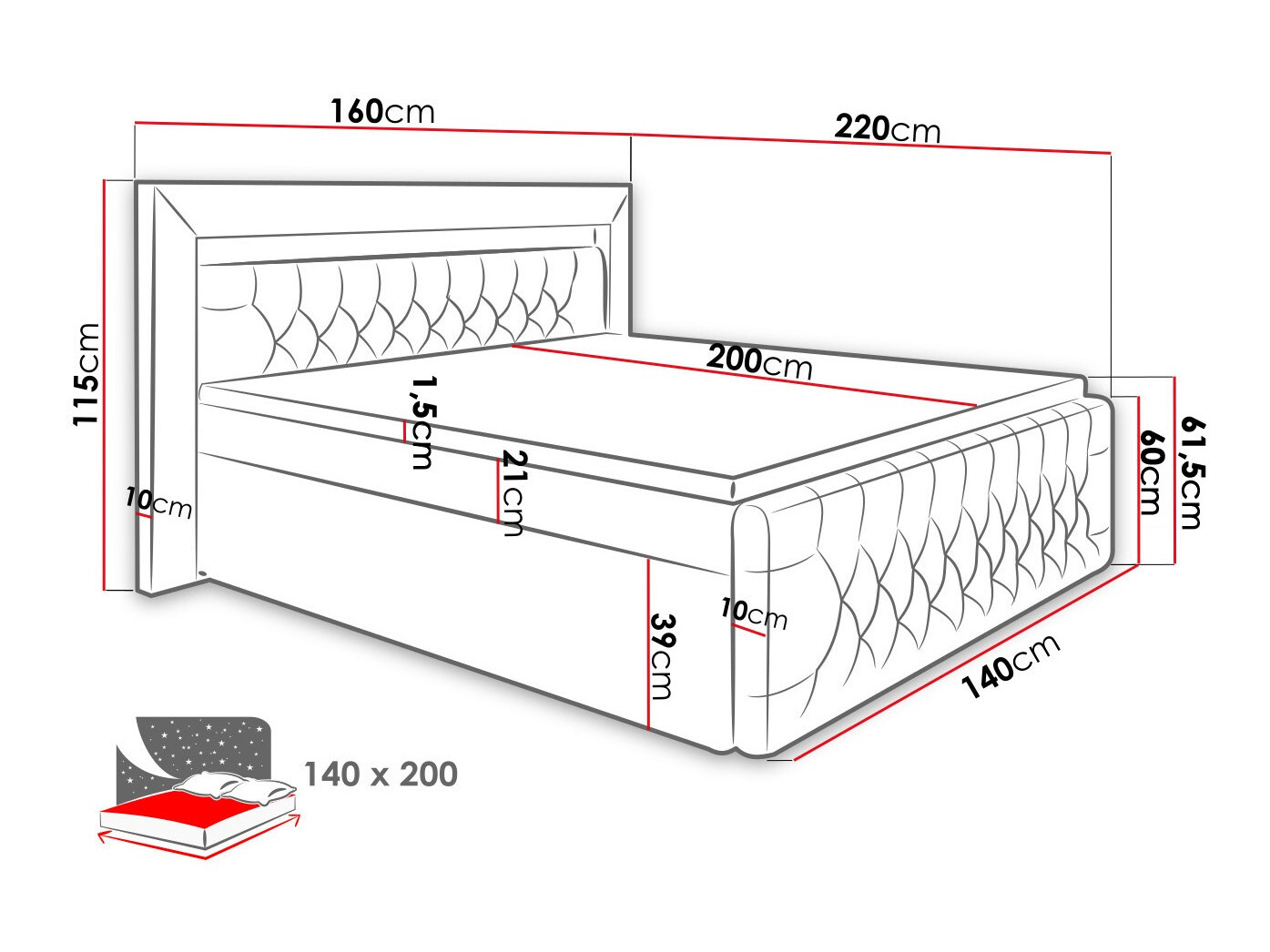 Континентальная кровать Nashville 123