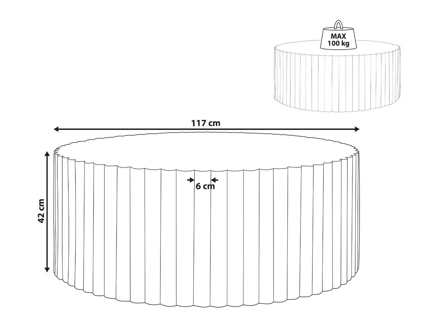 Žurnālu galdiņš Berwyn 2131 (Balts + Terazzo)