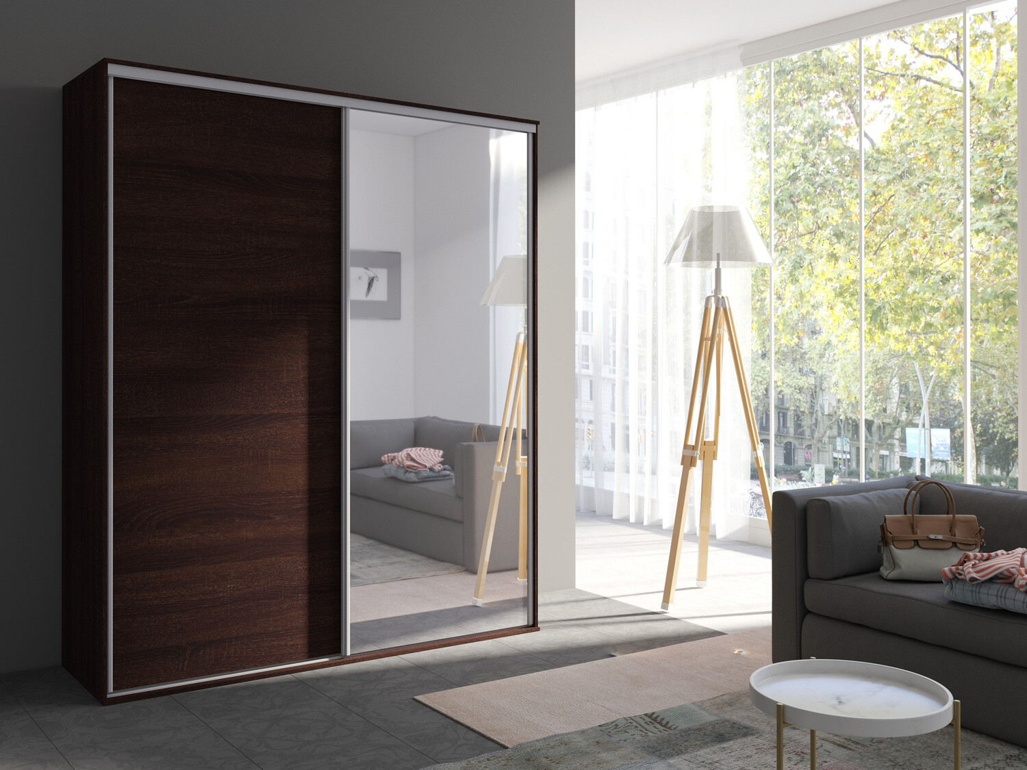 Skapis Murrieta 180 (Tumšais Sonoma ozols)