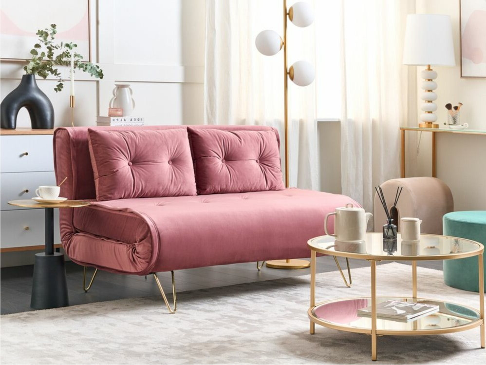 Dīvāns gulta Berwyn 641 (Tumši rozā)