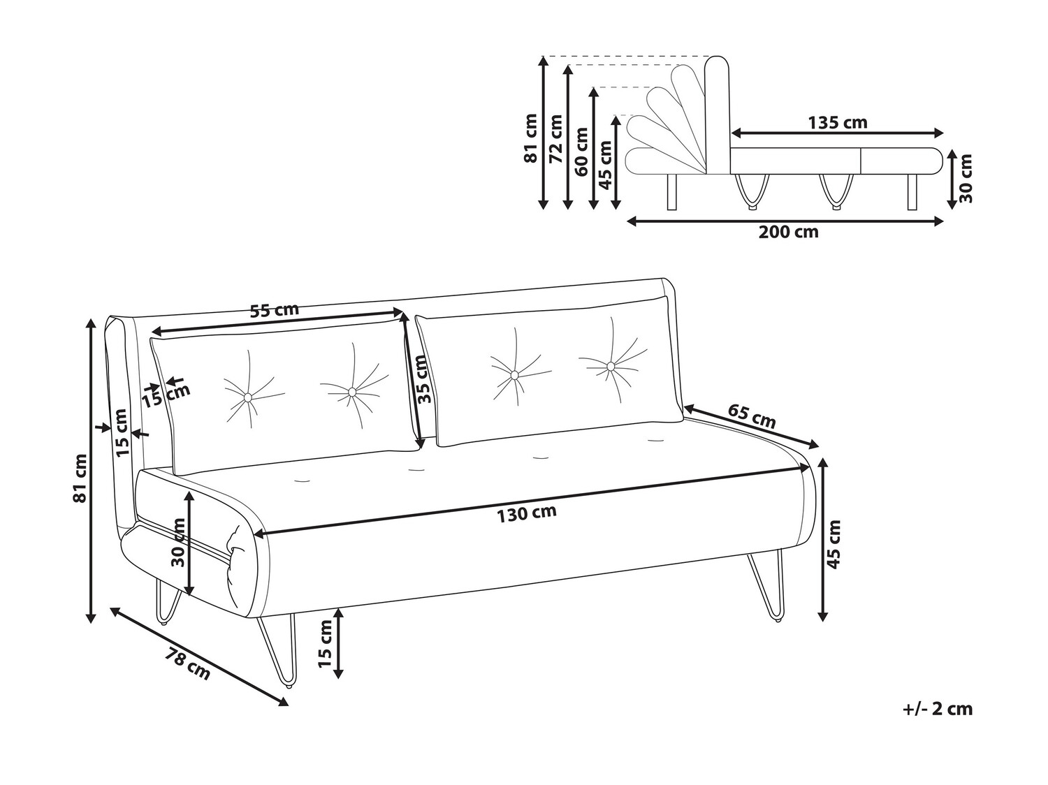 Dīvāns gulta Berwyn 641 (Zaļš)