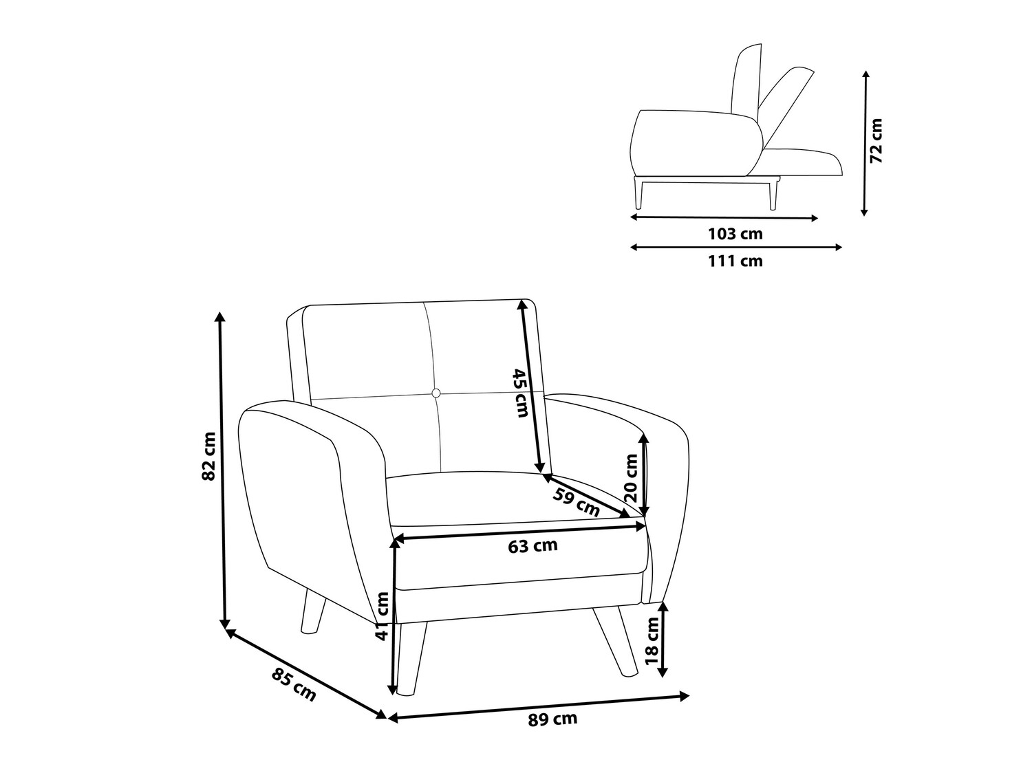 Krēsls Etlivi 101 (Melns)