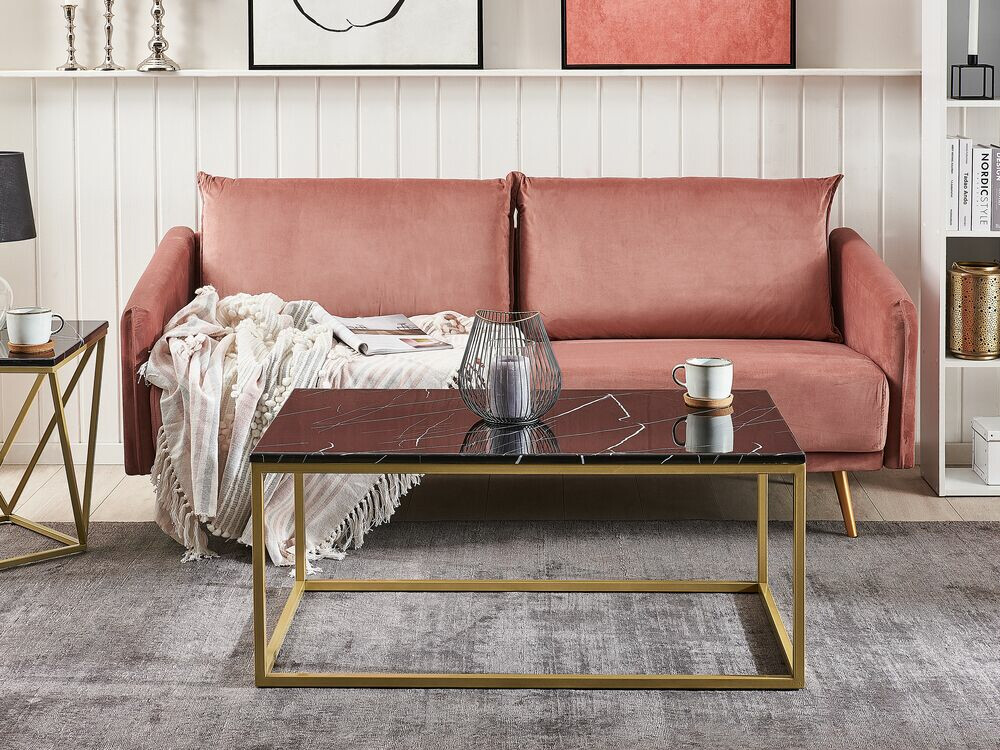 Журнальный столик Berwyn 638 (Золотой + Черный мрамор)