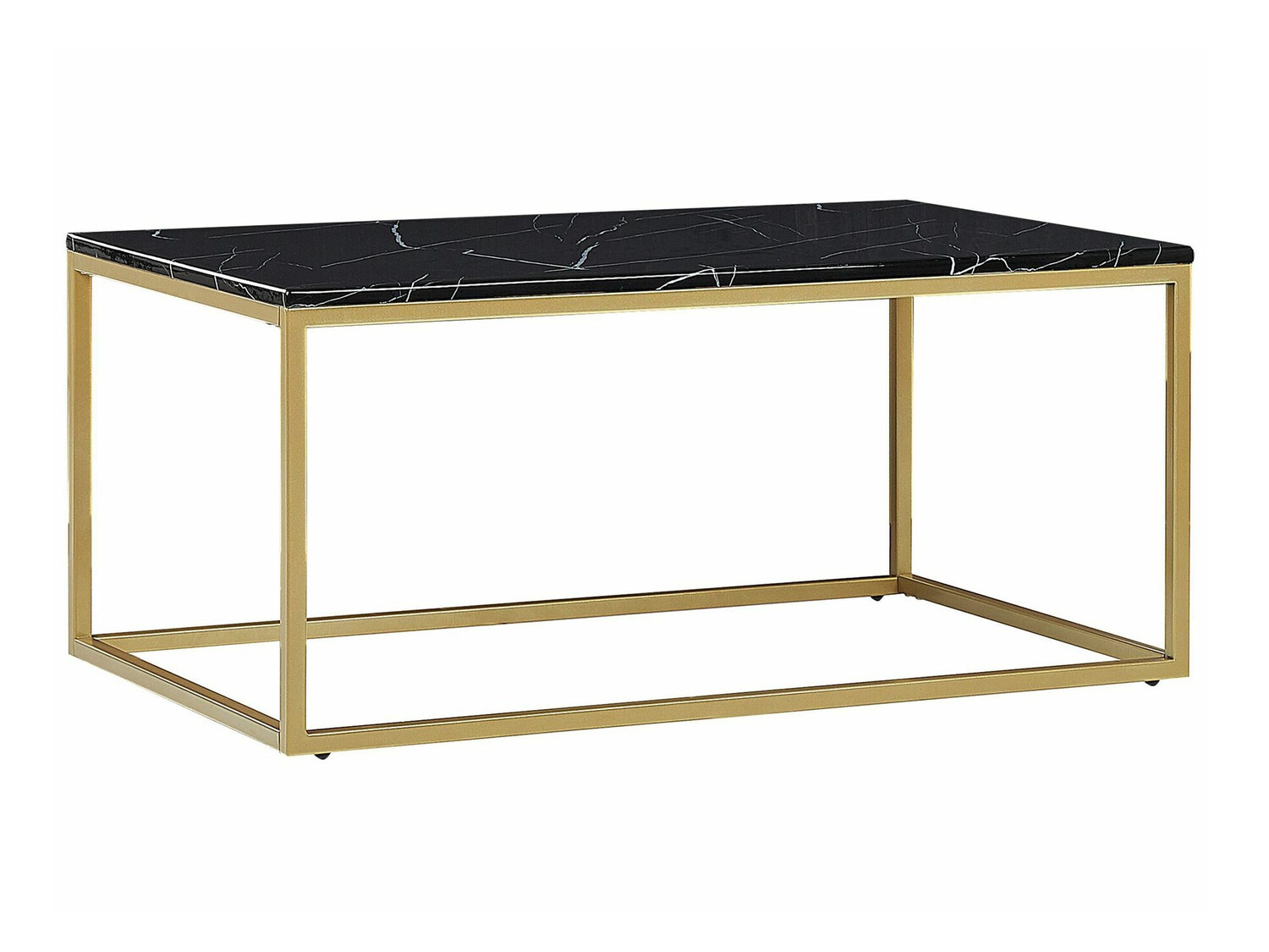 Žurnālu galdiņš Berwyn 638 (Zelta + Melnais marmors)