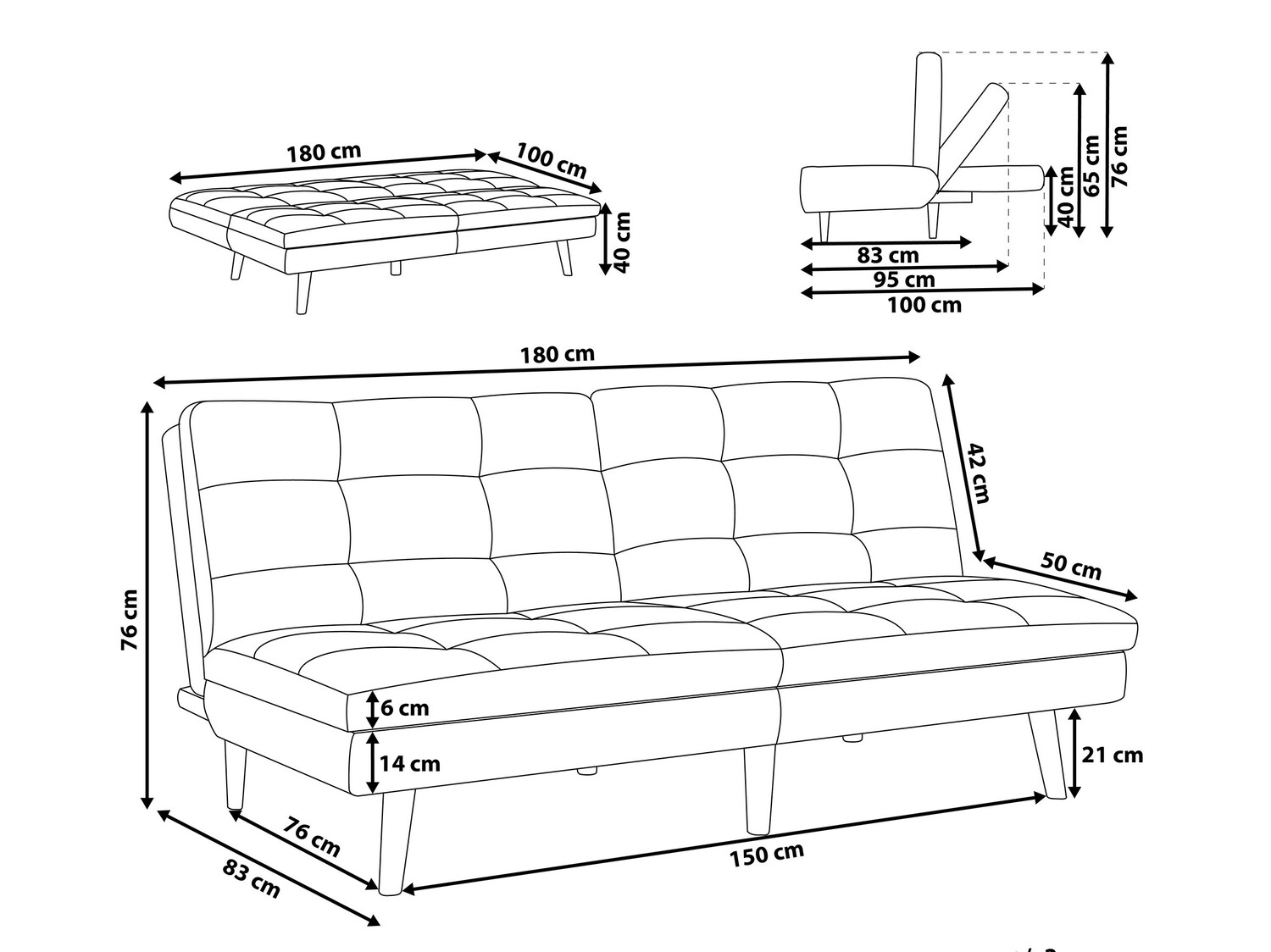 Диван-кровать Berwyn 654 (Серый)