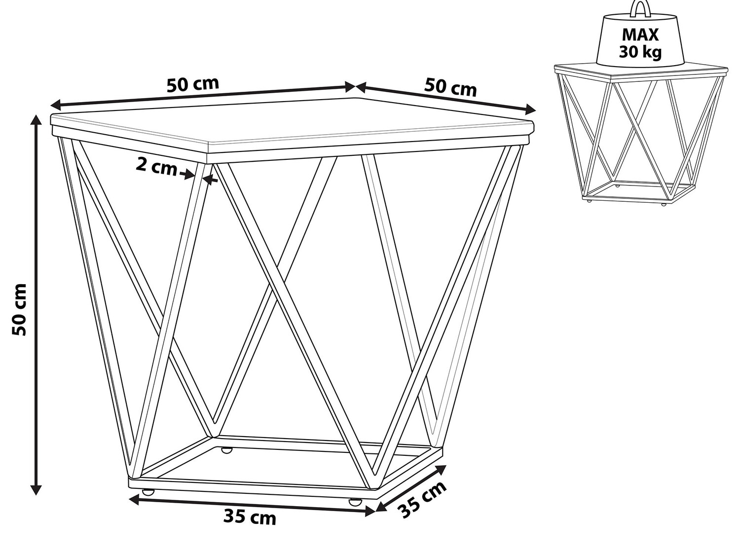 Kafijas galdiņš Berwyn 651 (Zelta + Melnais marmors)