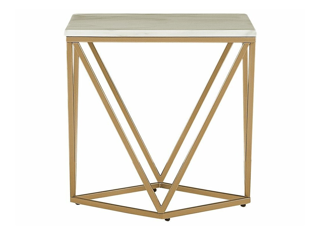 Кофейный столик Berwyn 651 (Золотой + Коричневый мрамор)