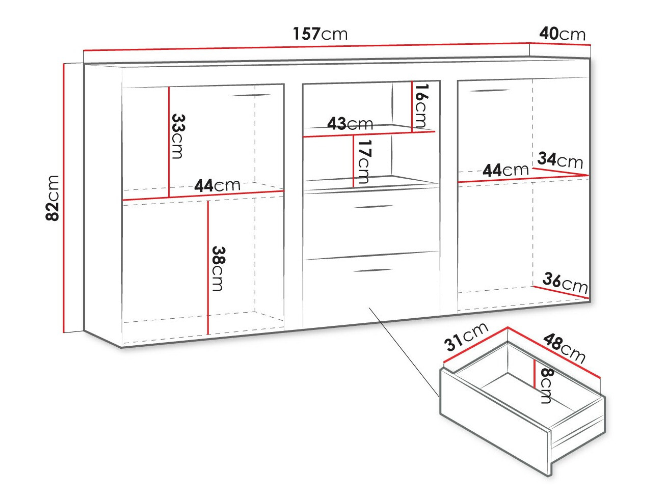 Kомод Tucson 104 (Дуб лефкас)