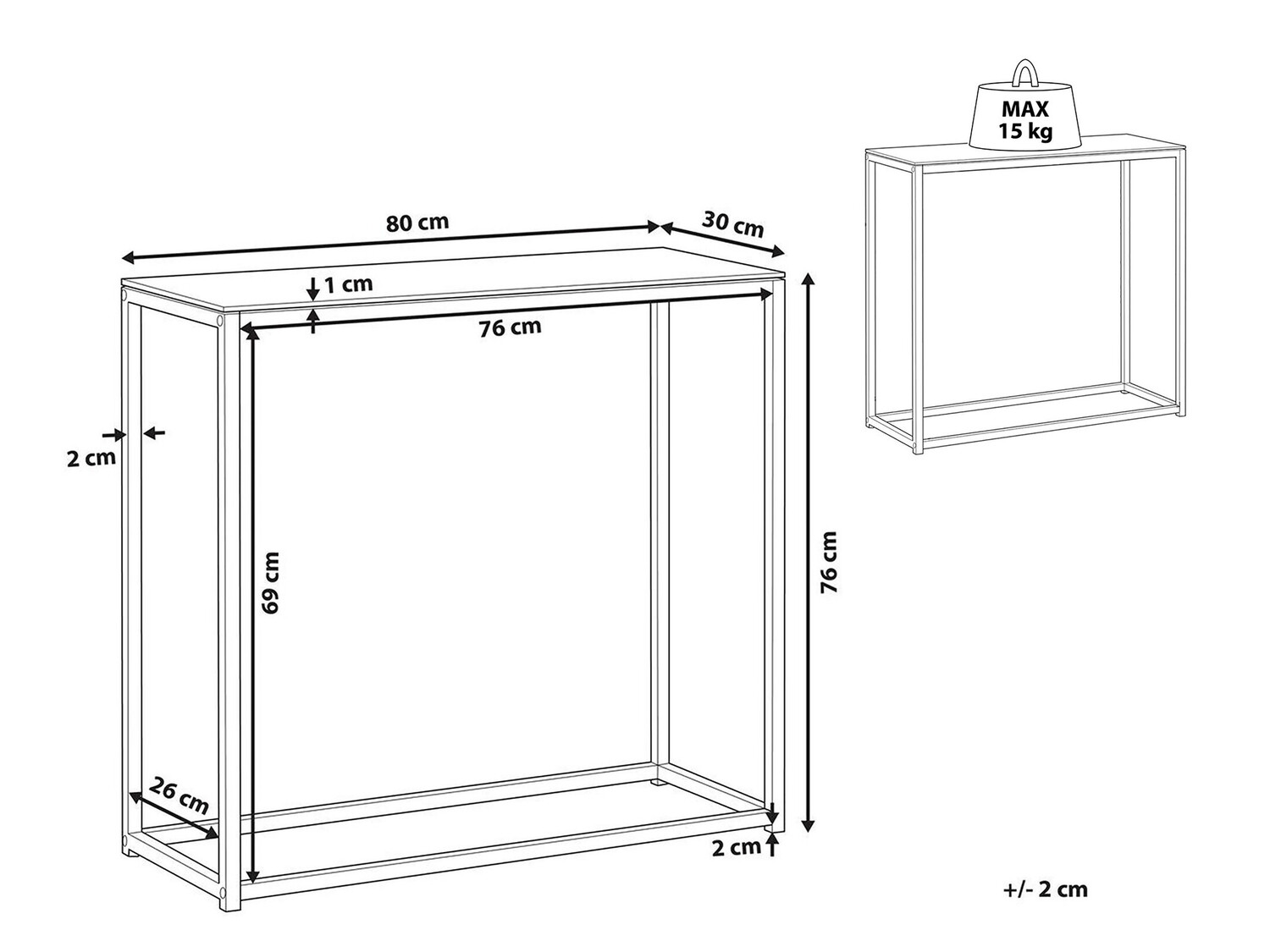 Konsole Berwyn 650 (Zelta + Balts marmors)