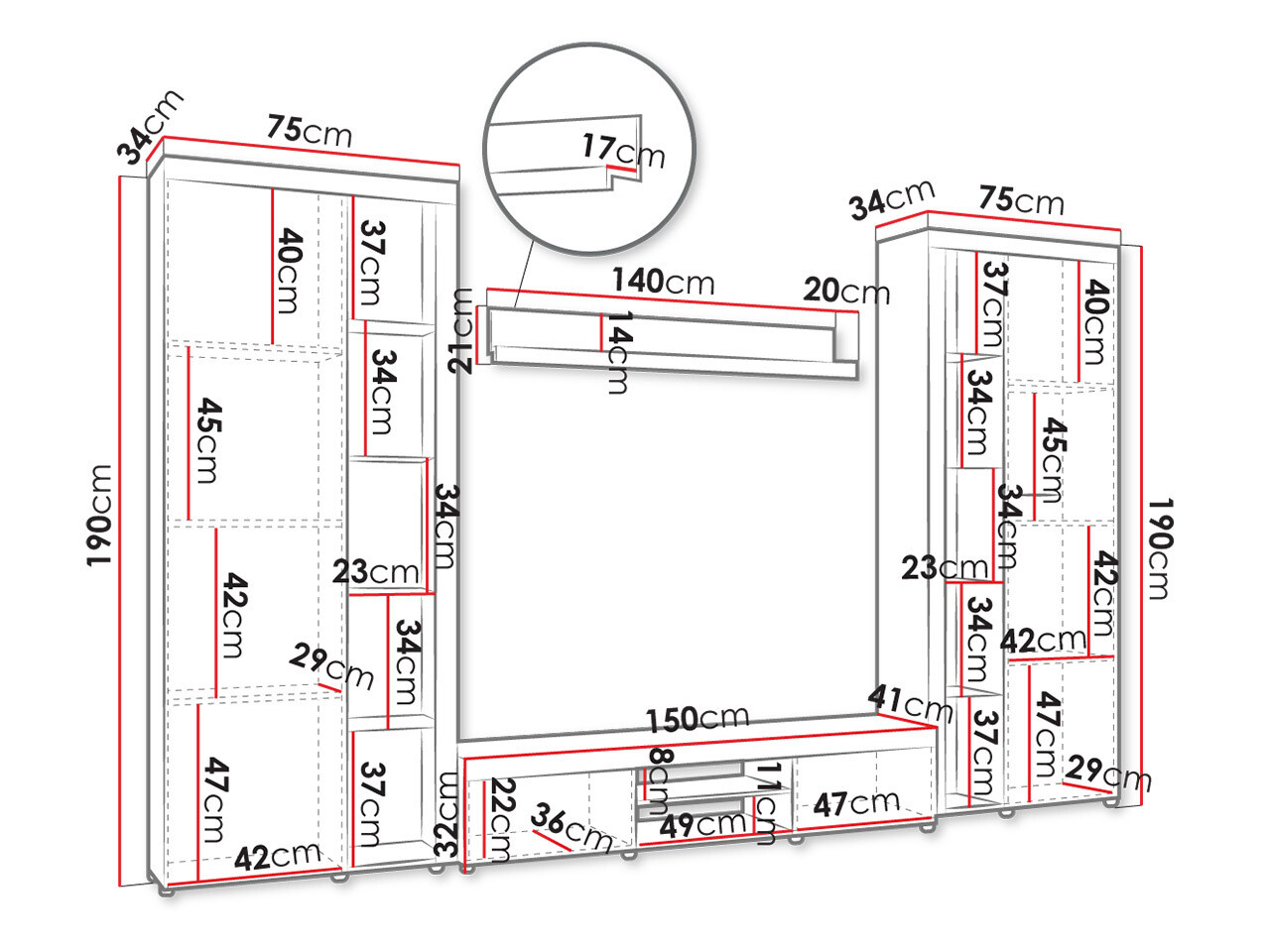 Набор для гостиной Tucson 107 (Белый)