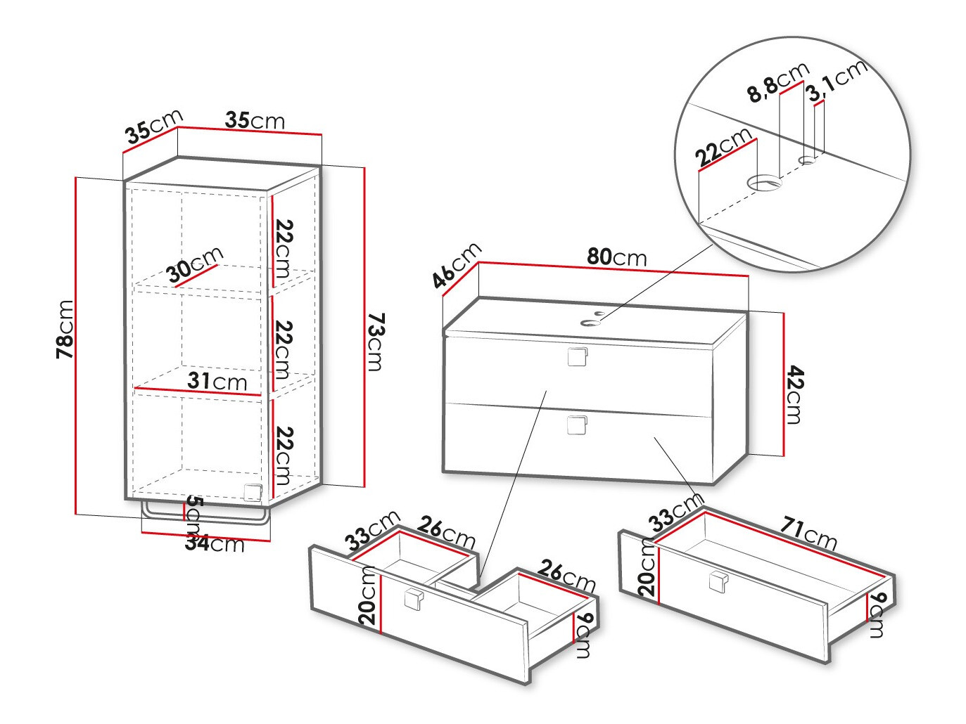 Набор для ванной комнаты Orlvera 104 (Серый)