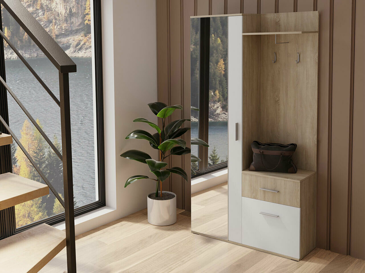 Priekšnama komplekts Pavo (Sonomas ozols + Balts)