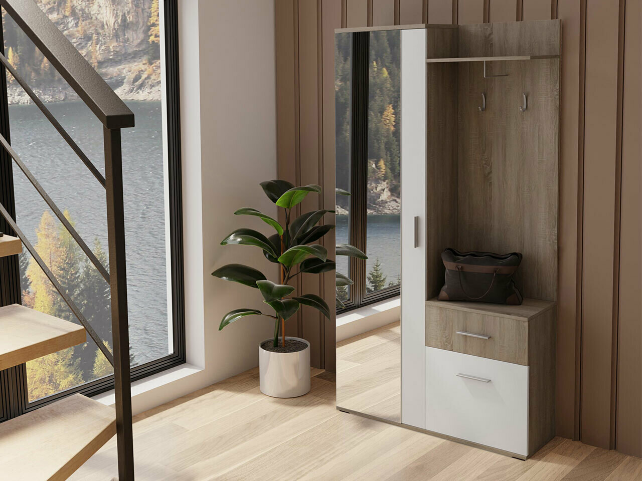 Прихожая Stanton 103 (Трюфель + Белый)