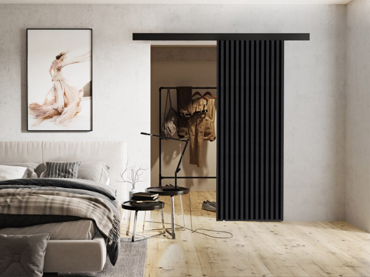 Раздвижные двери Dover 201 (Антрацит + Чёрный)