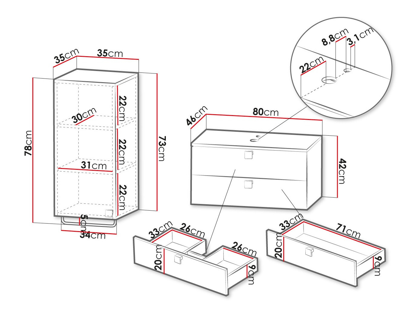 Vannas komplekts Orlvera 104 (Melns)