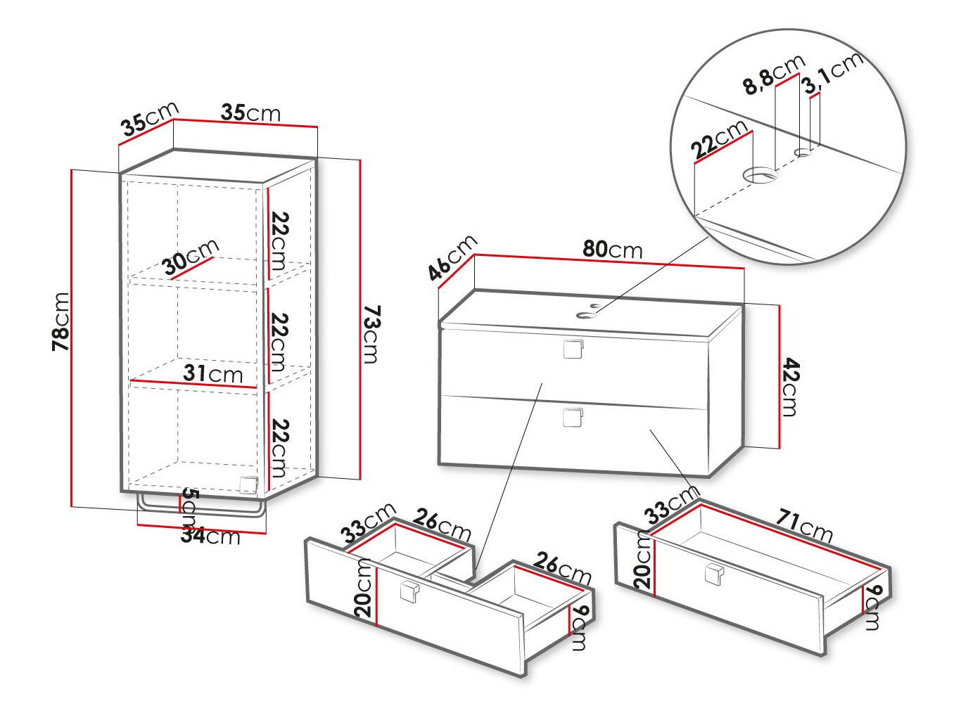 Vannas komplekts Orlvera 104 (Melns)