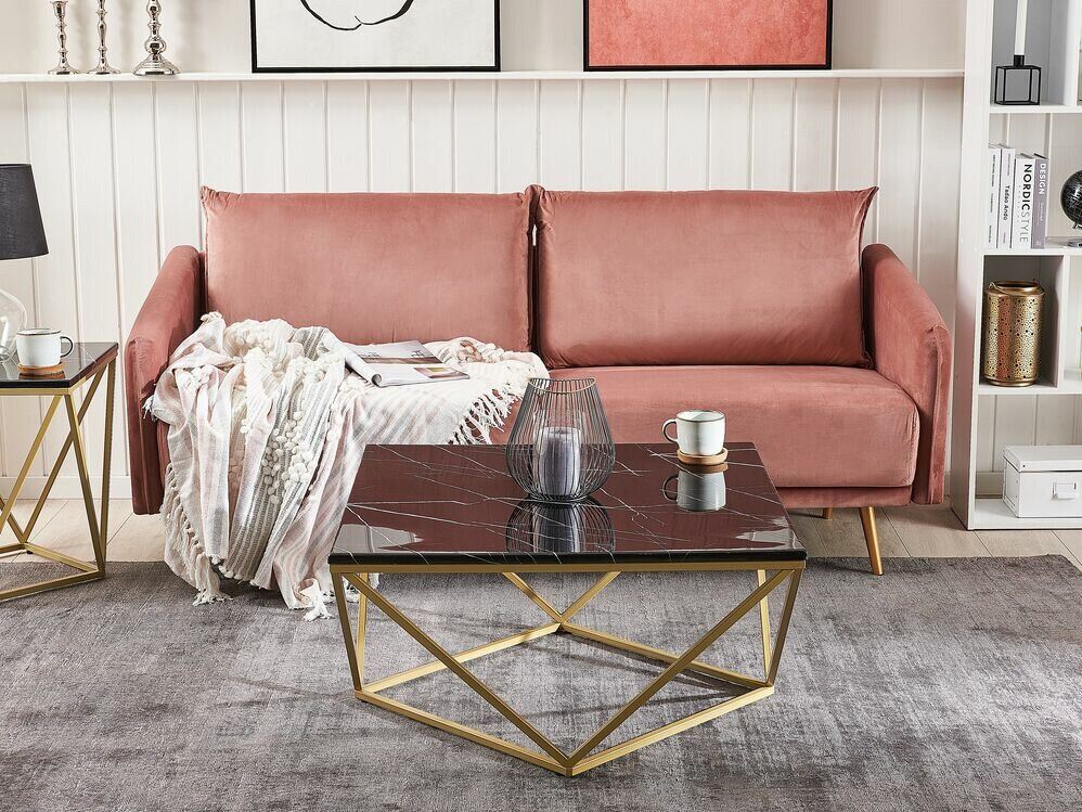 Журнальный столик Berwyn 644 (Золотой + Черный мрамор)