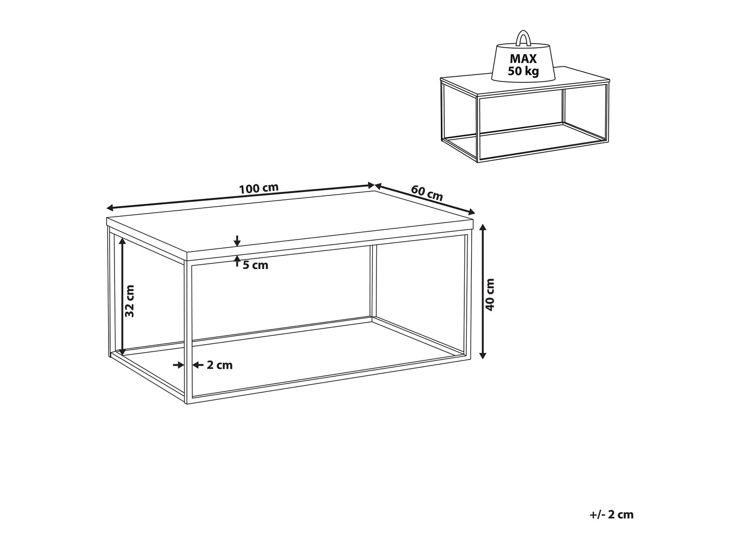 Журнальный столик Berwyn 655 (Чёрный + Бетон)