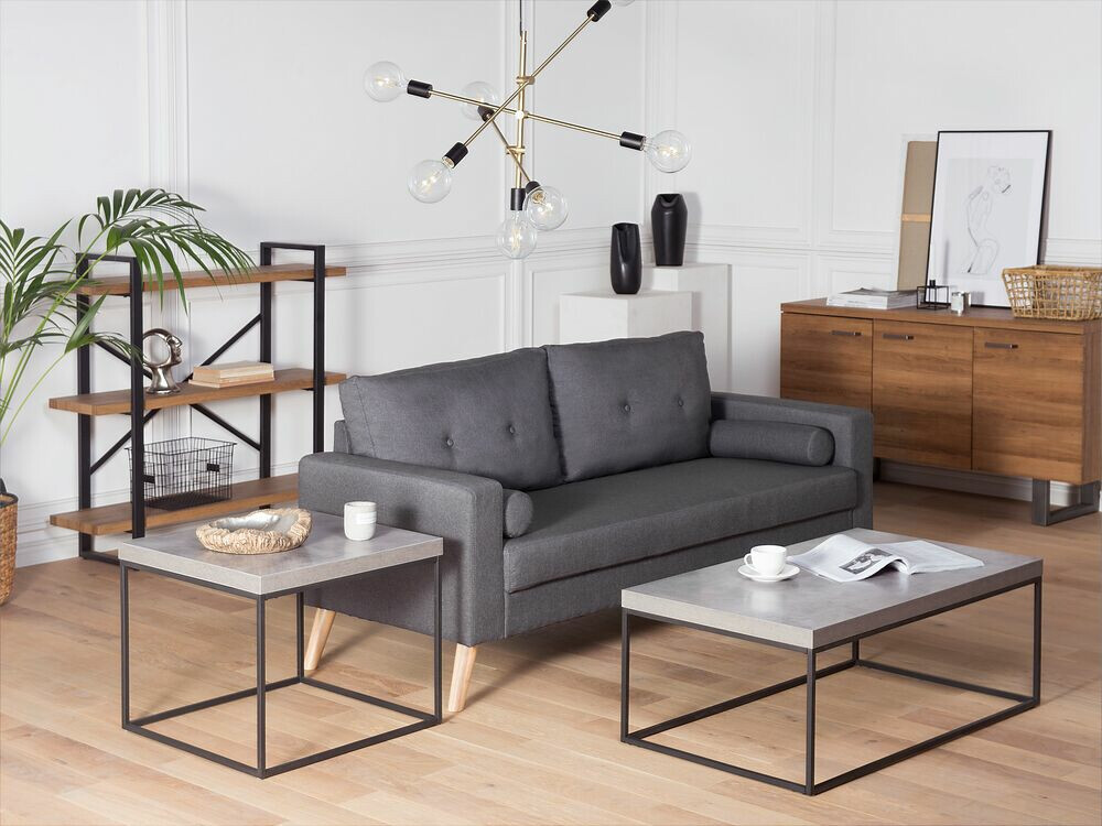 Žurnālu galdiņš Berwyn 655 (Melns + Betons)