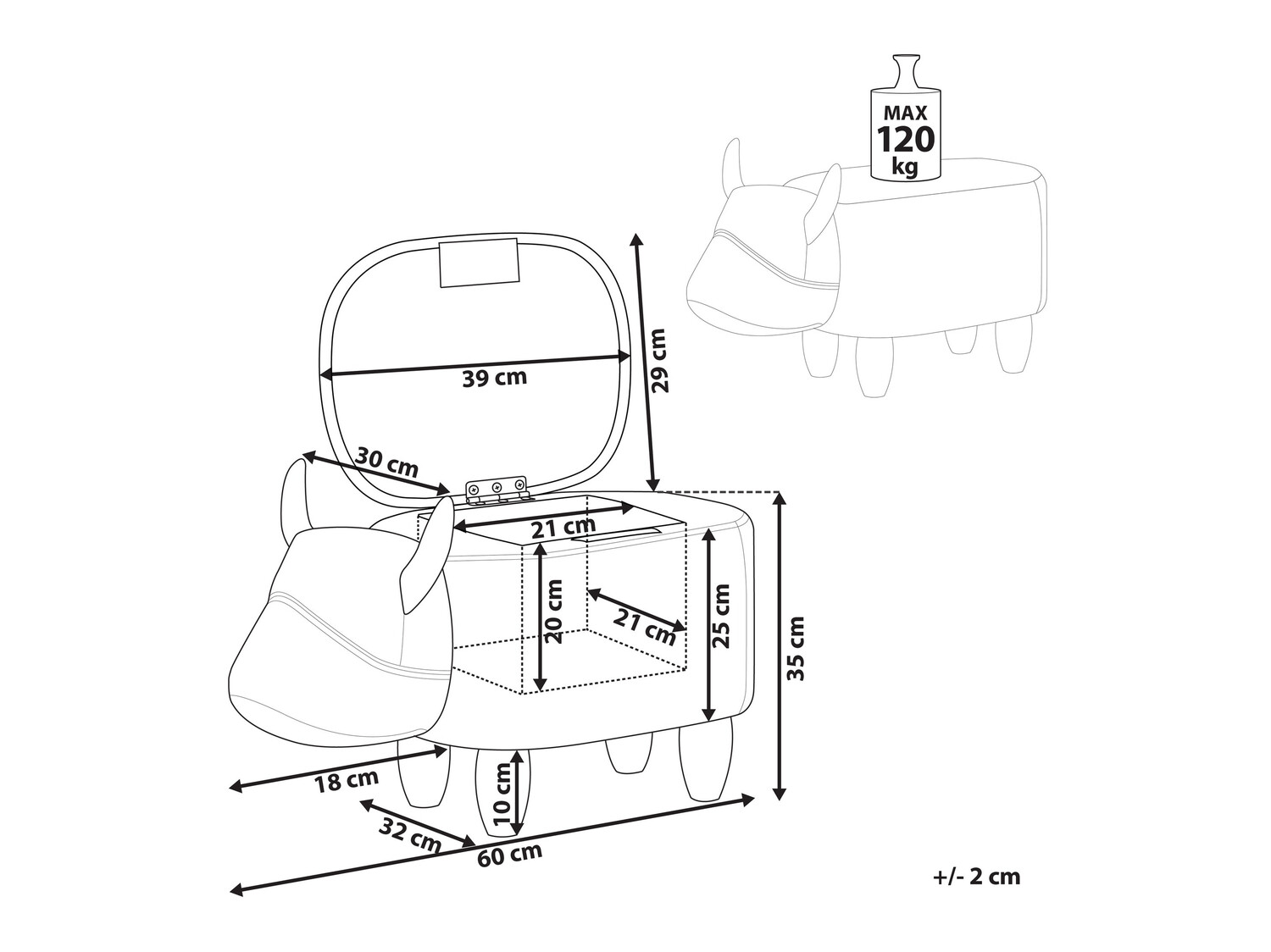Pufs Berwyn 660 (Balts + Melns)