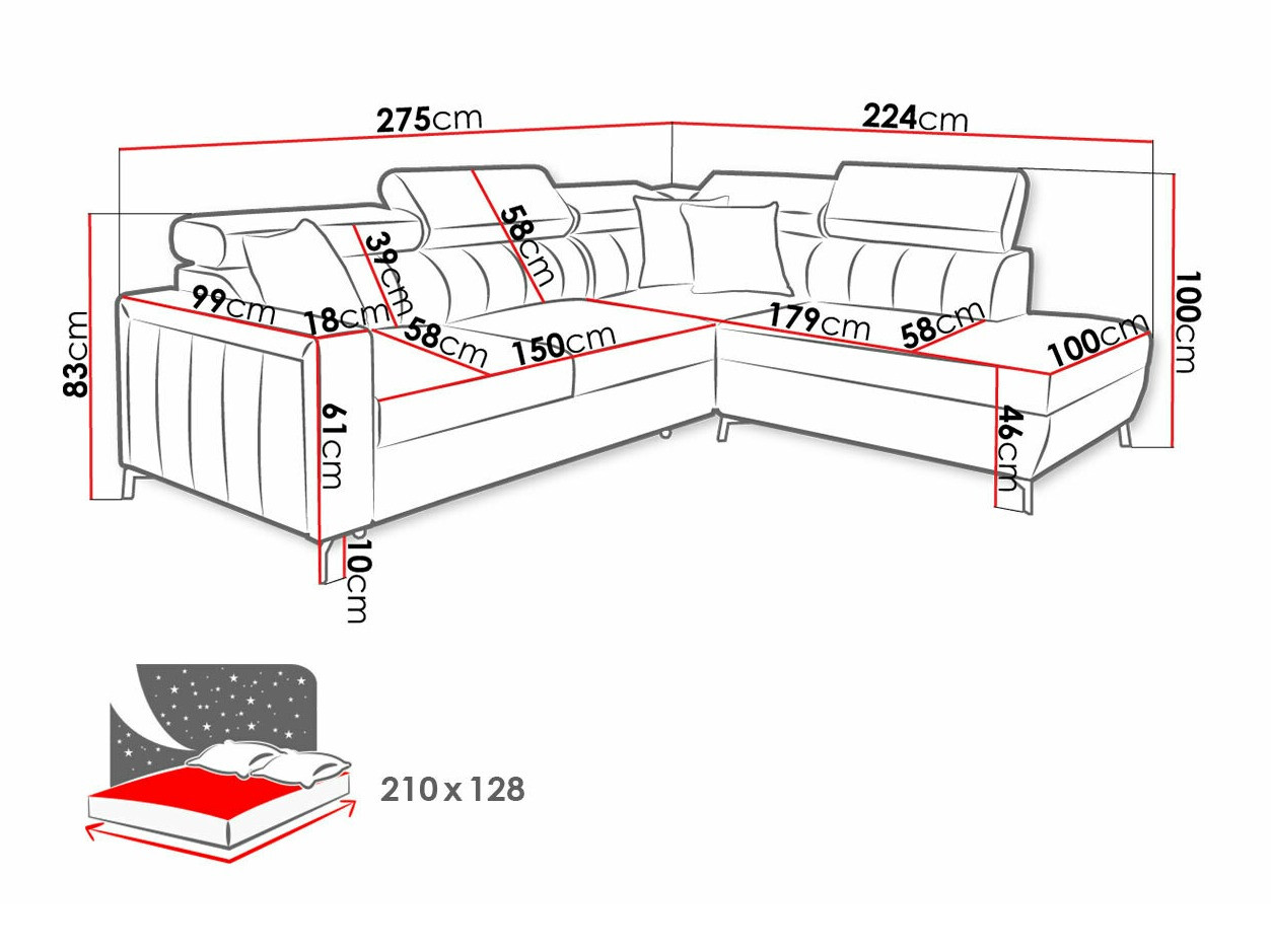 Stūra dīvāns Sarasota 147 (Mono 231 + Botanical 36)