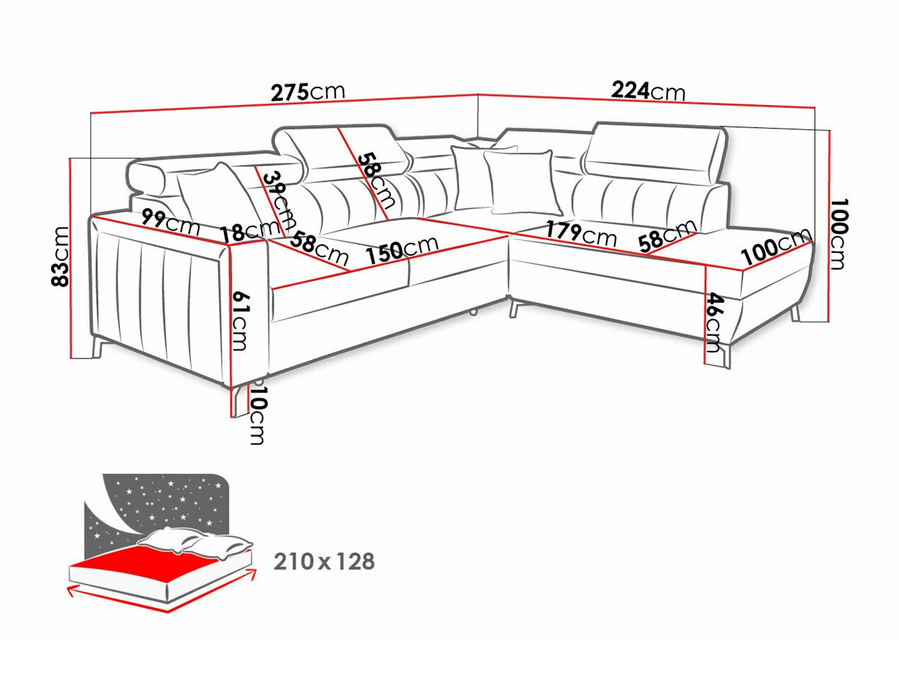 Угловой диван Sarasota 147 (Mono 235 + Botanical 36)