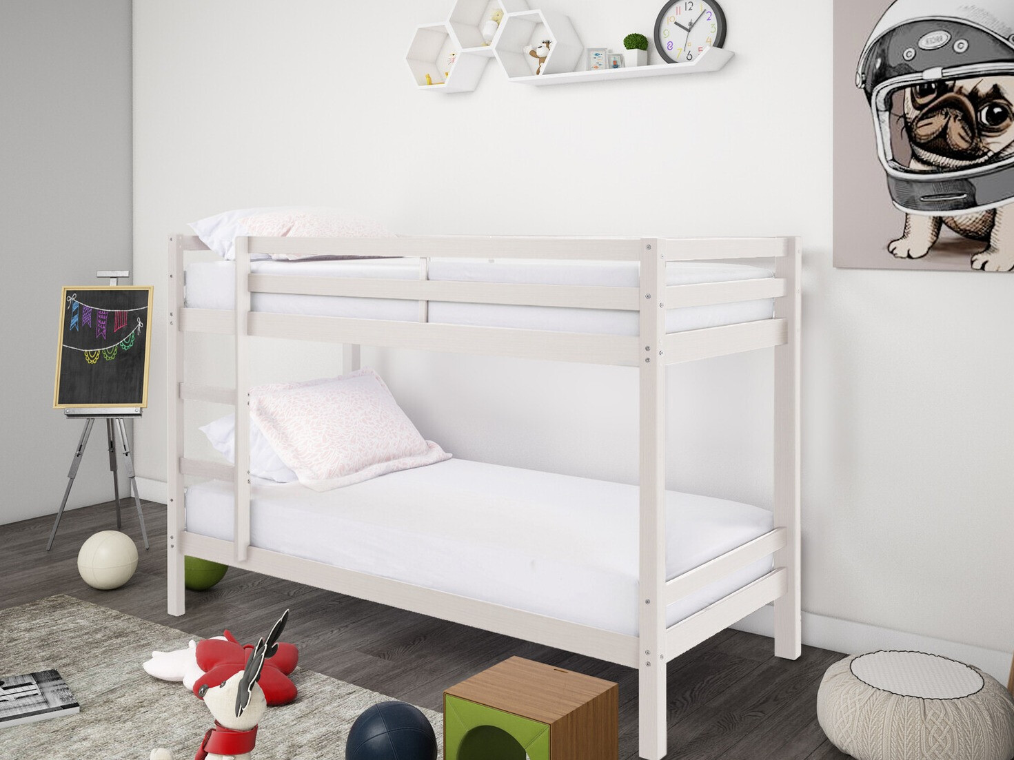 Divstāvu gulta Ruvfiva 100 (Balts)