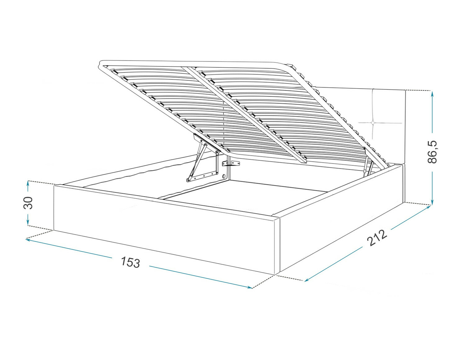 Кровать Fairfield 107 (Бирюзовый)