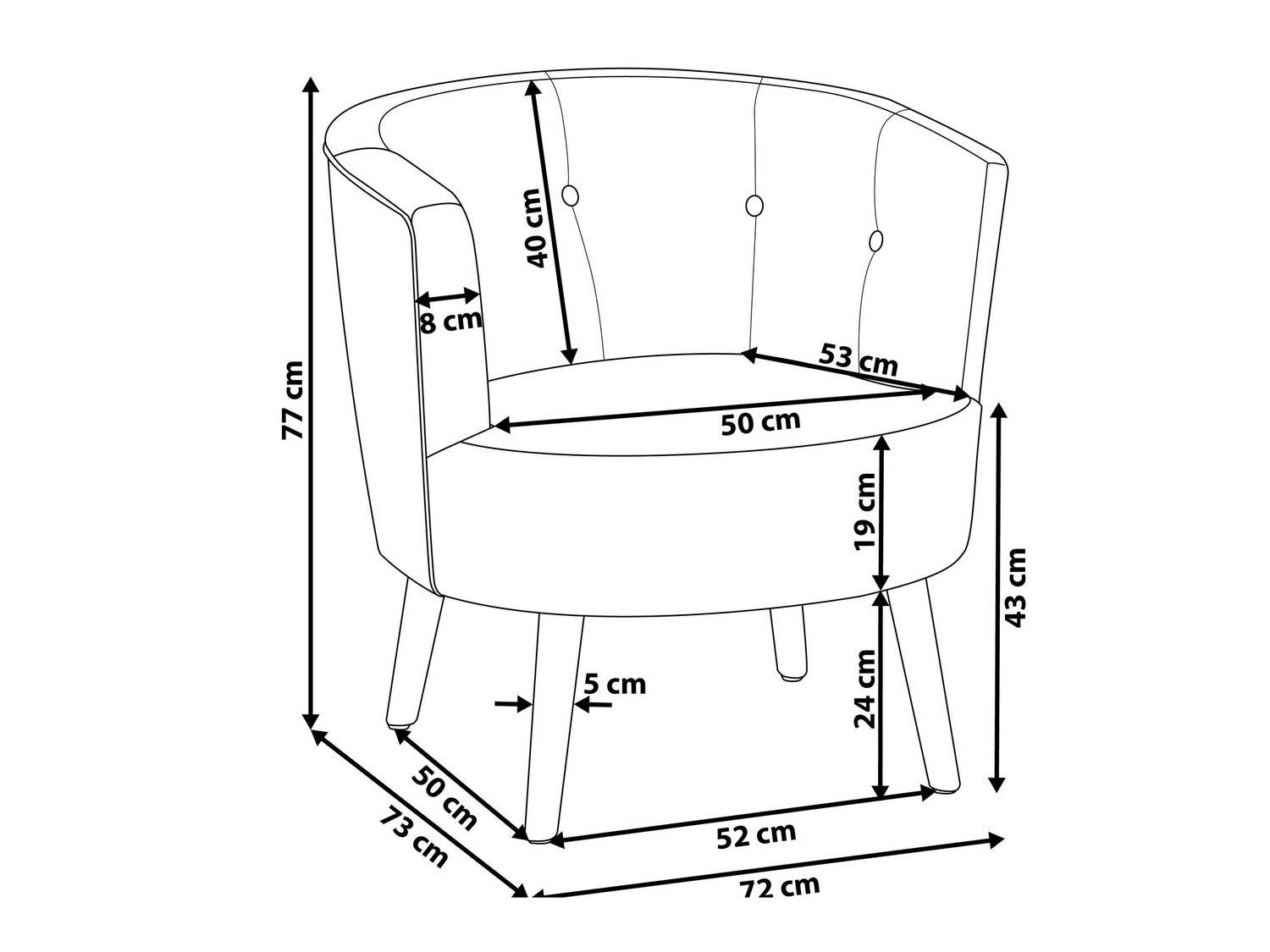 Krēsls Berwyn 681 (Krēms)
