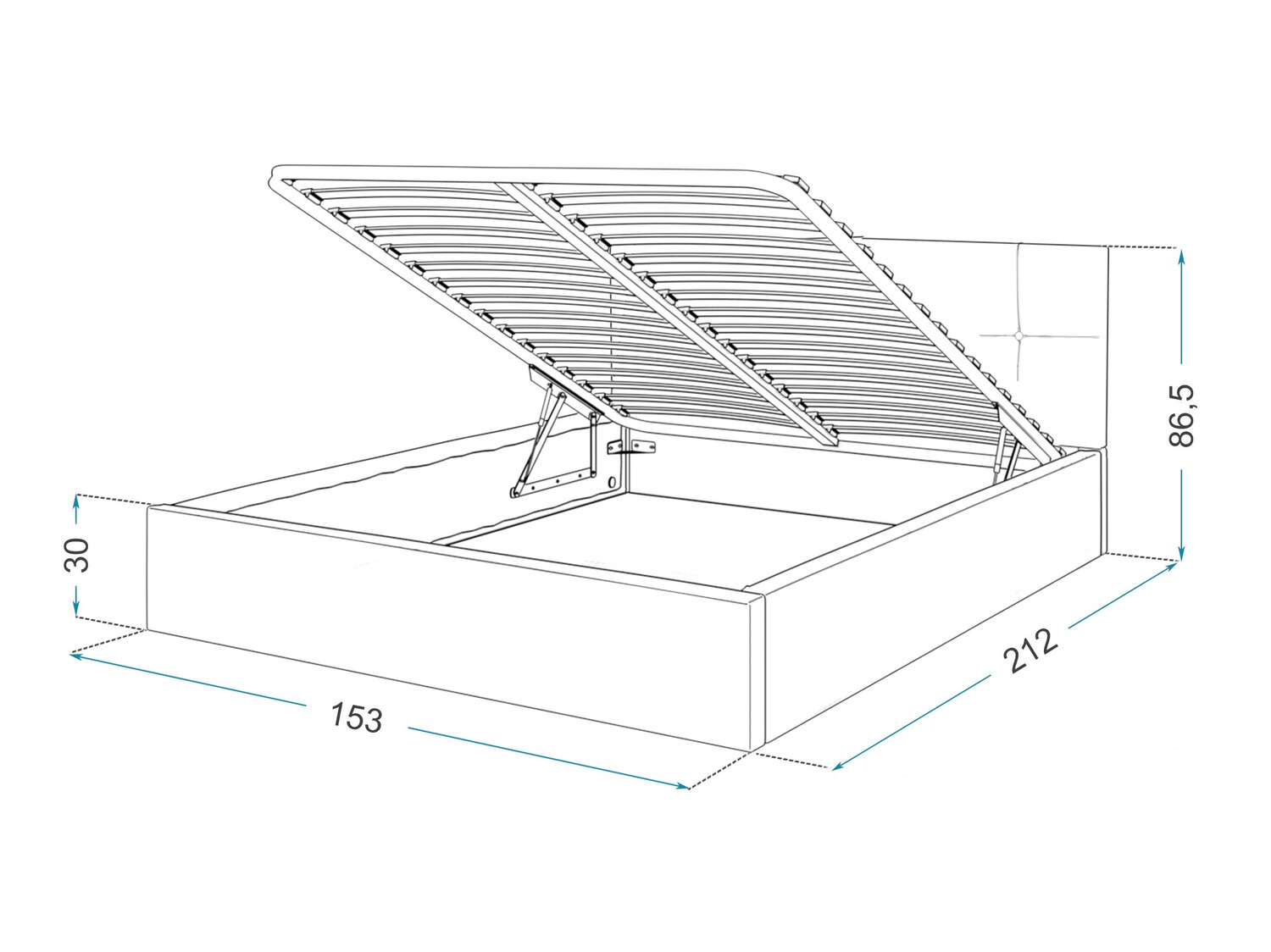 Кровать Fairfield 107 (Графит)