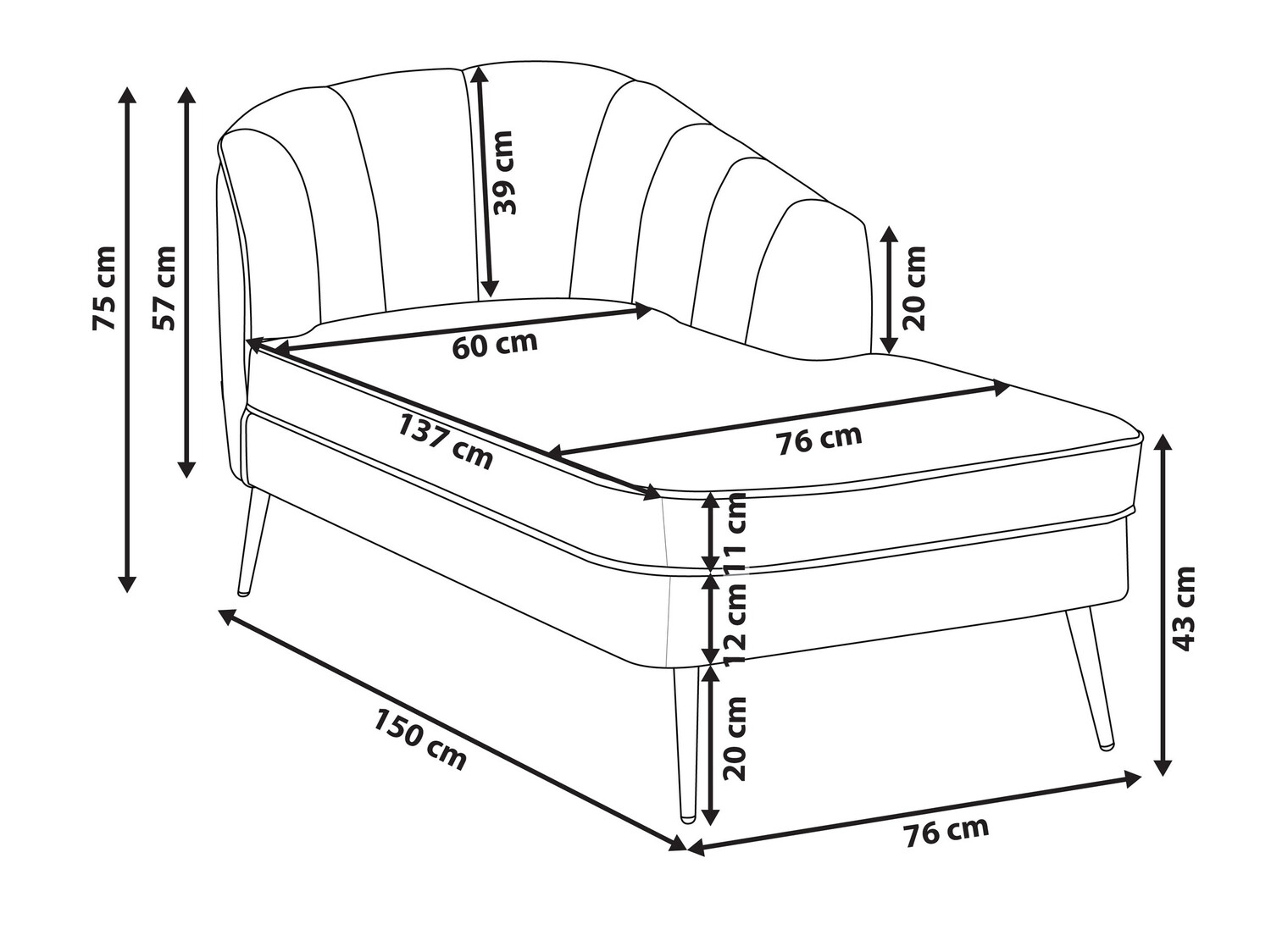 Kušete Berwyn 677 (Tumši rozā)