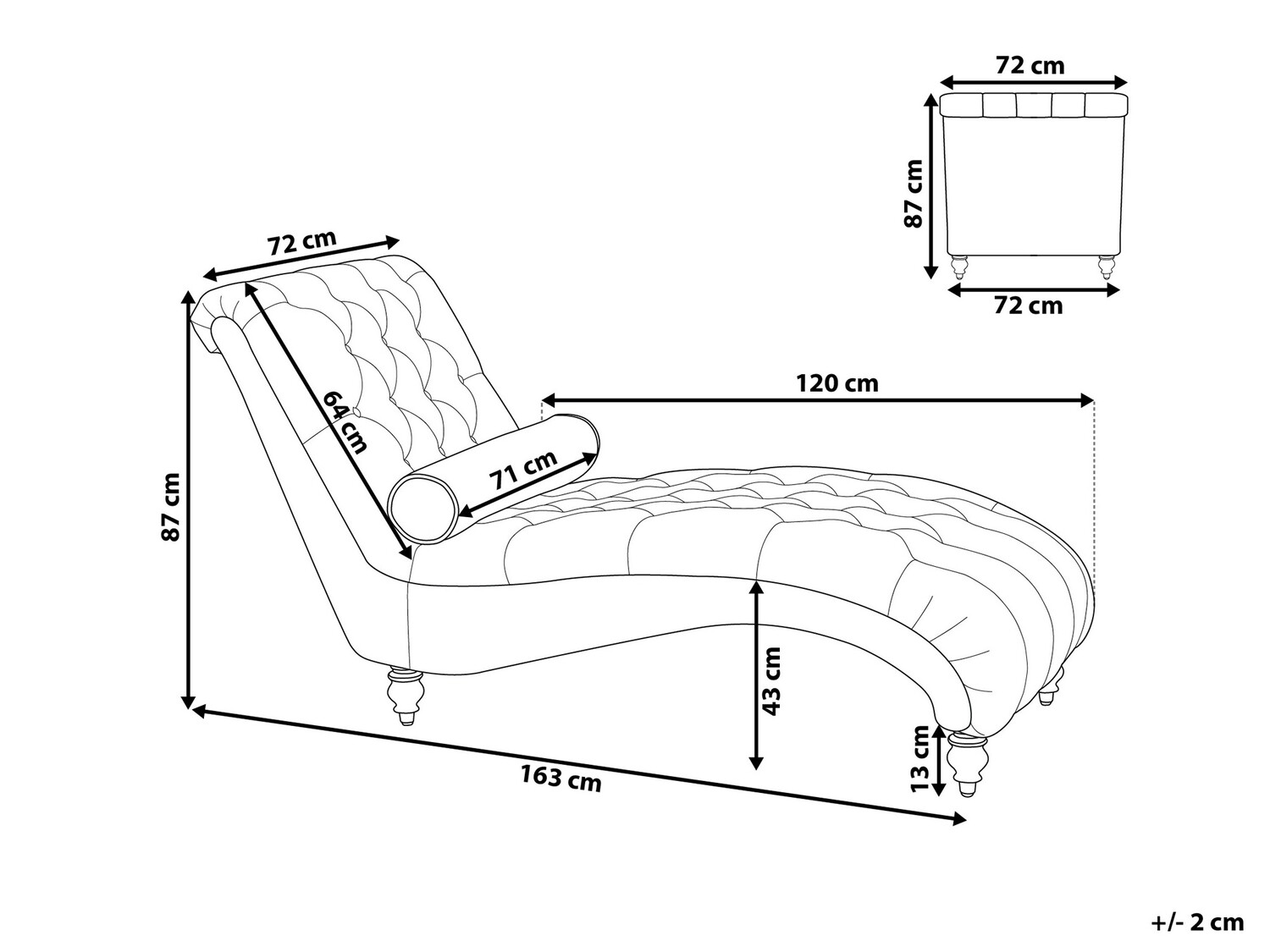 Кушетка Berwyn 678 (Бежевый + Коричневый)